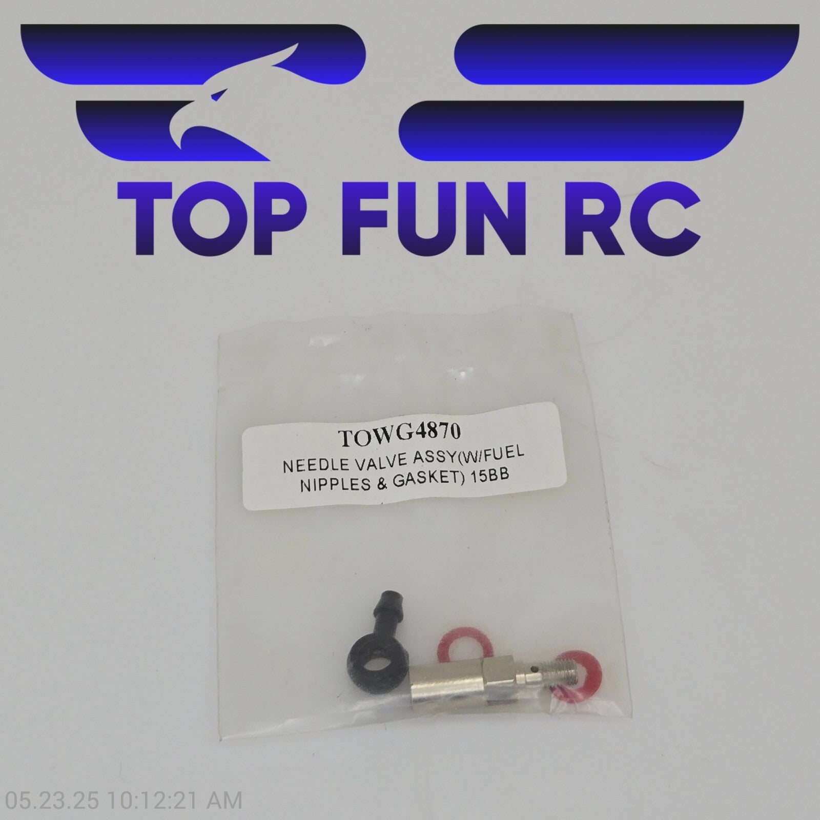 Tower Hobbies TOWG4870 Needle Valve Assembly w/ Fuel Nipples & Gasket 15BB