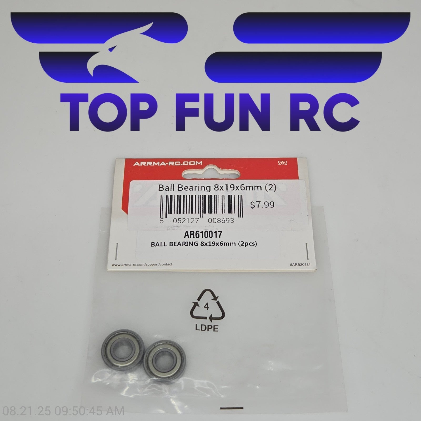 Arrma AR610017 Ball Bearing 8x19x6mm (2pcs)