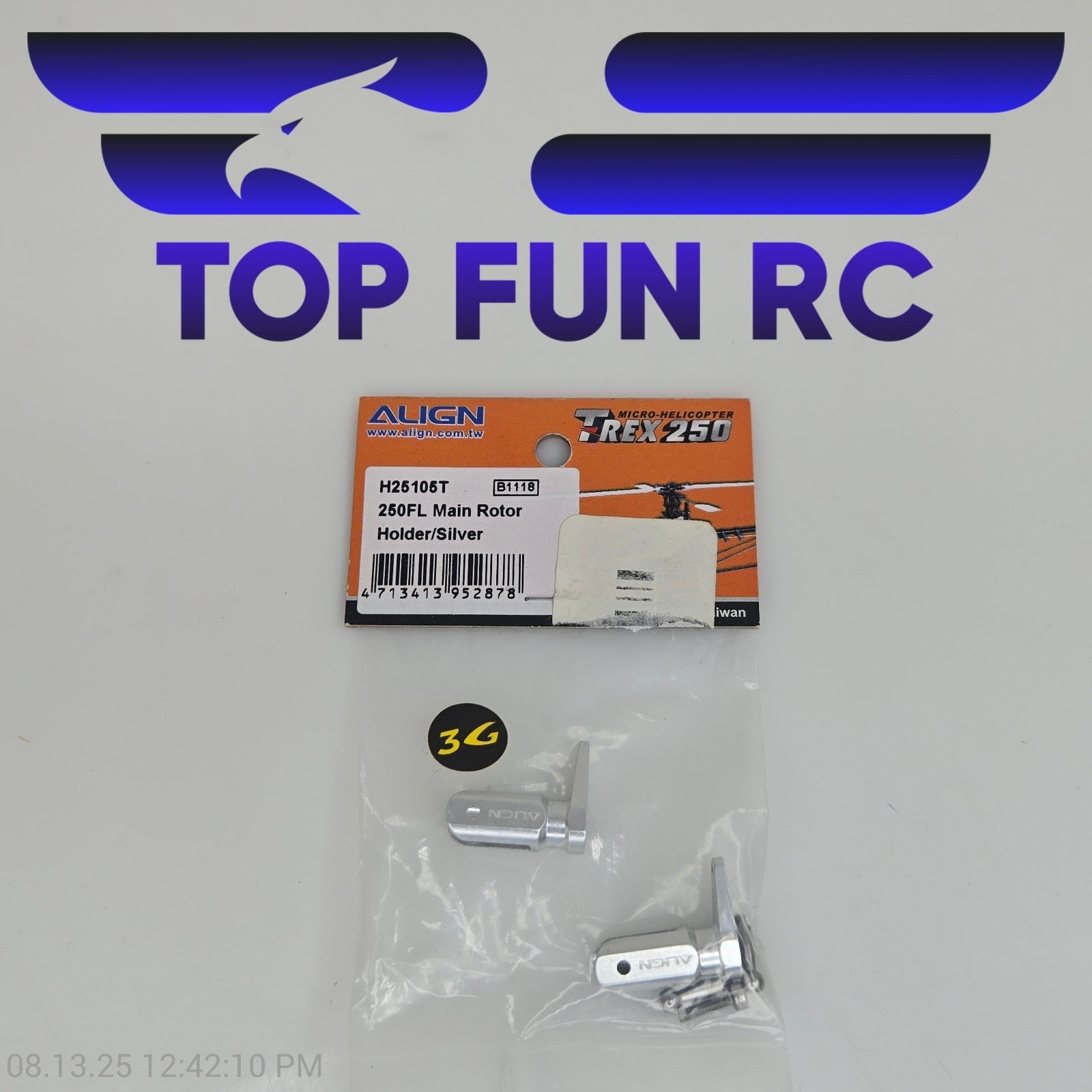Align H25105T 250FL Main Rotor Holder Silver For TREX 250 Micro-Heli
