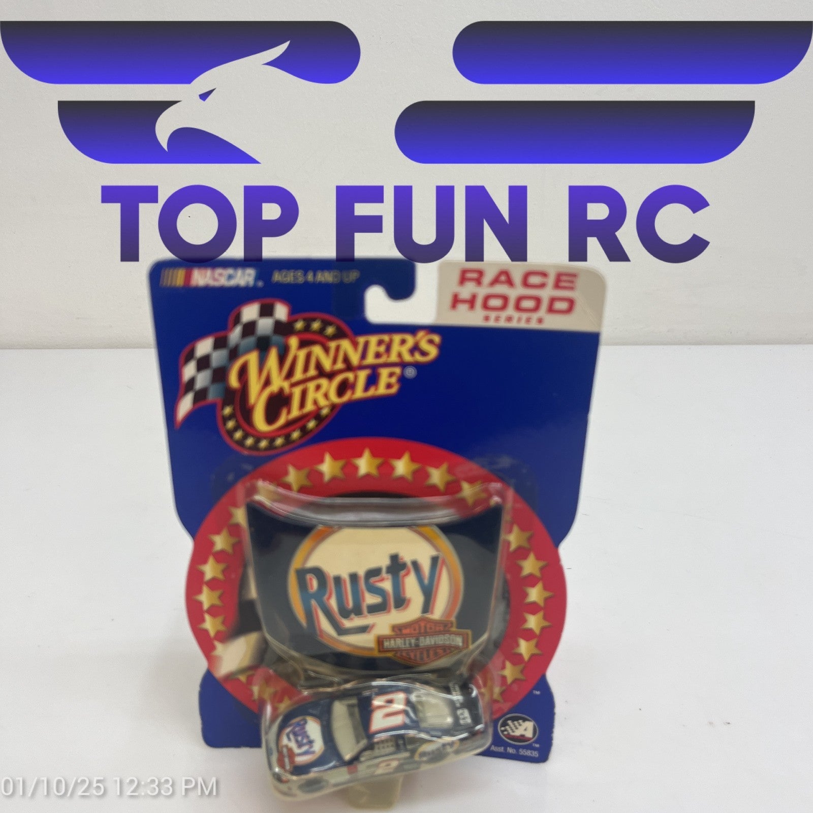 Winners Circle Rusty Wallace #2 Harley Davidson Hood Magnet Diecast