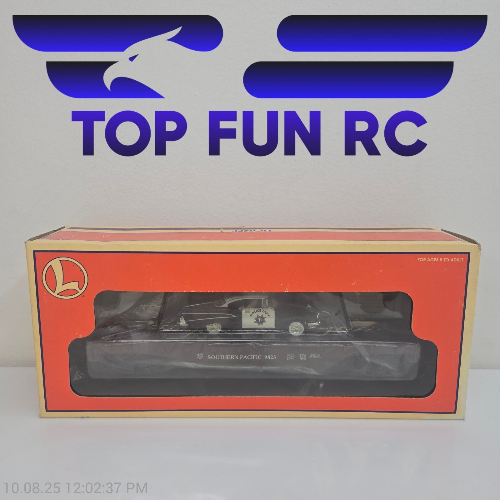 Lionel O-Gauge 6-26906 Southern Pacific Flatcar w/ 57' Chevy Police Car