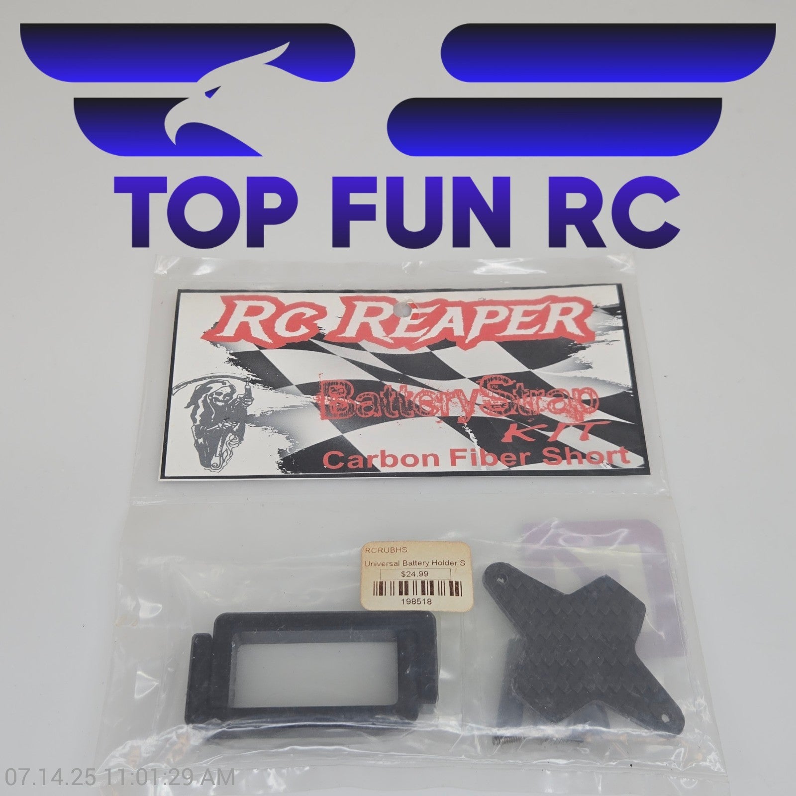 RC Reaper 198518 Universal Battery Holder S Carbon Fiber