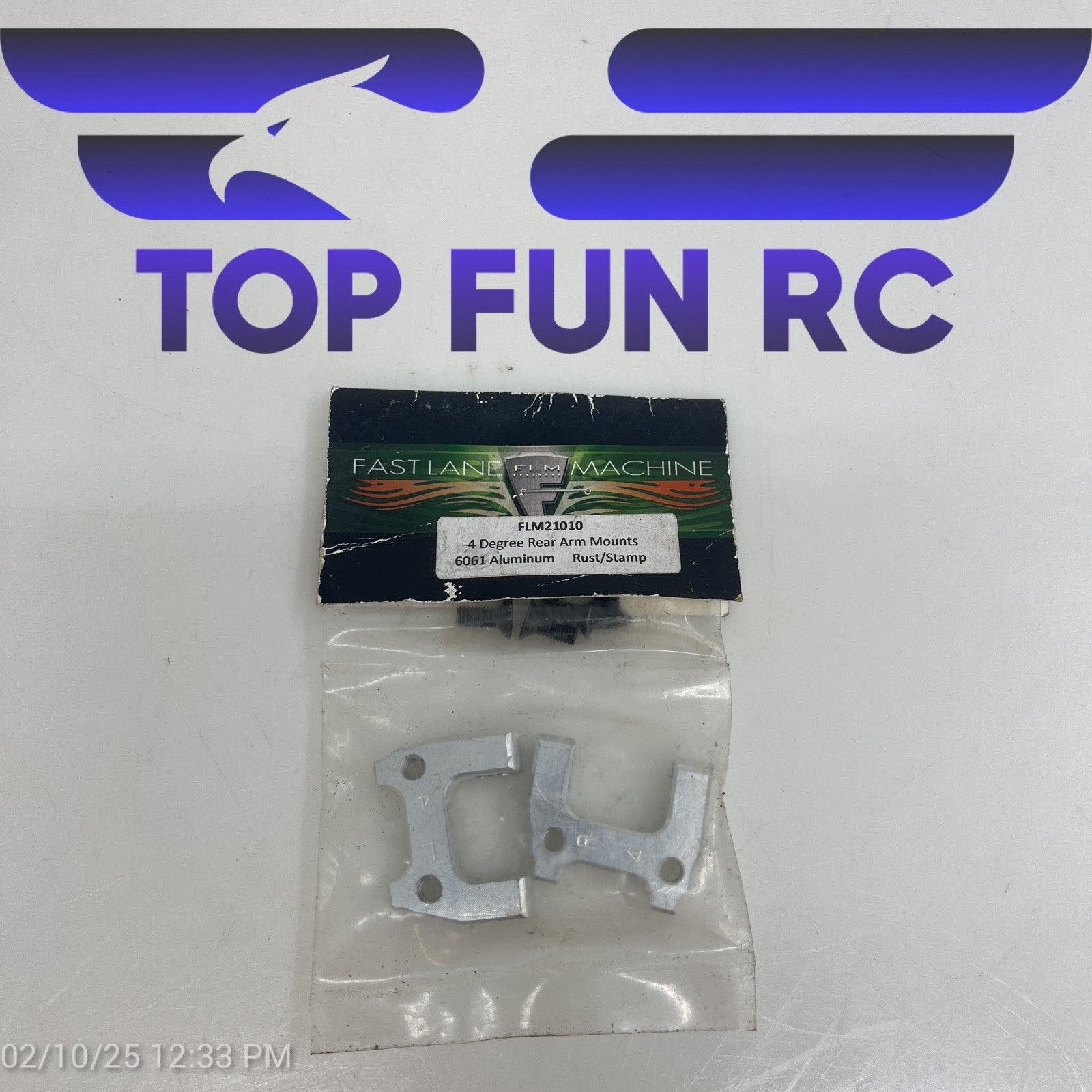 Fast Lane Machine FLM21010 4 Degree Rear Arm Mounts 6061 Aluminum Rust/Stamp