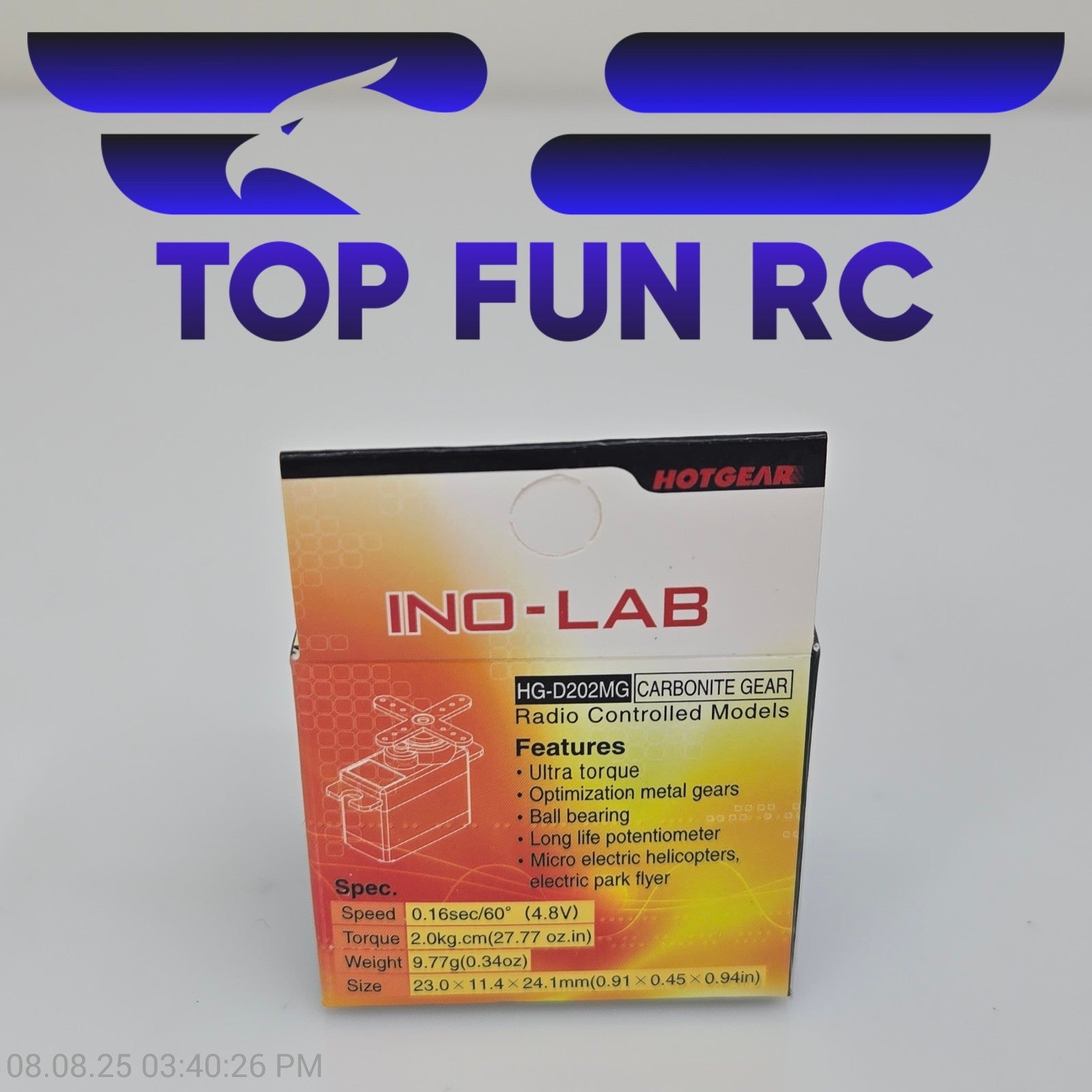 INO-Lab HG-D202MG Carbonite Gear RC Servo