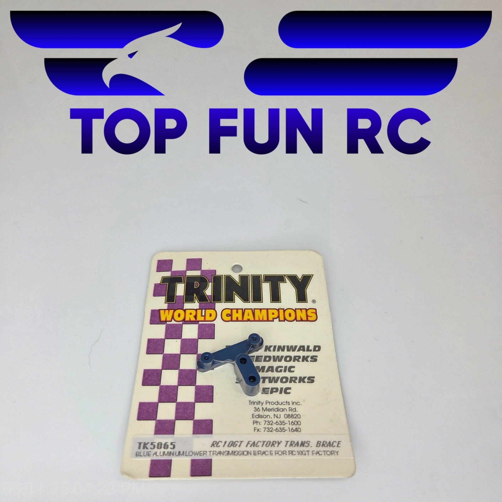Trinity RC TK5065 RC10GT Factory Transmission Brace-Blue Aluminum