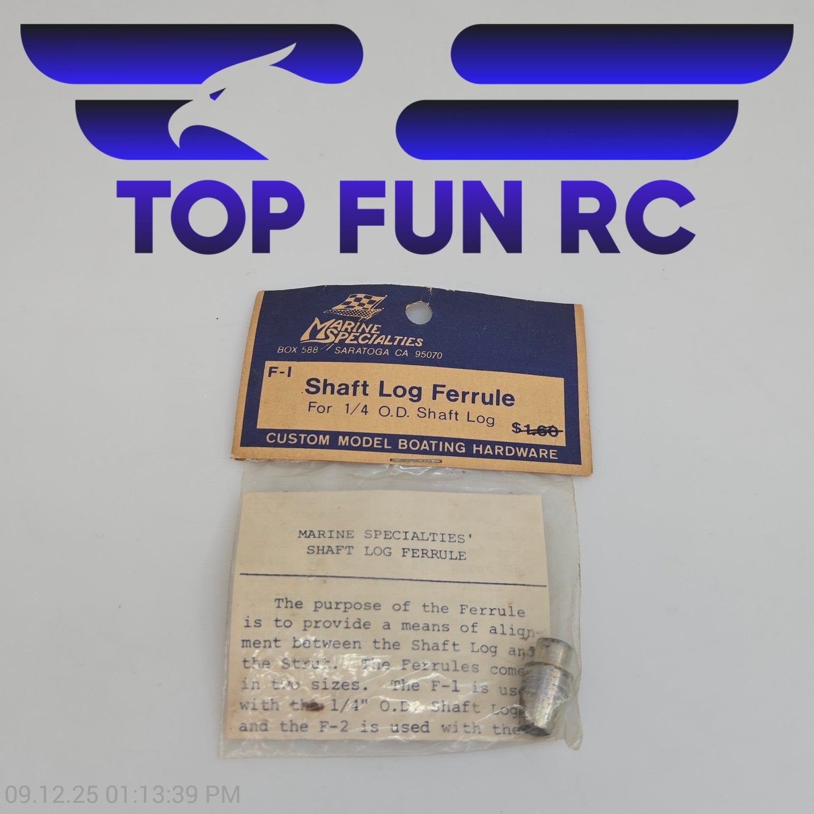 Marine Specialities F-I Shaft Log Ferrule For 1/4 O.D. Shaft Log