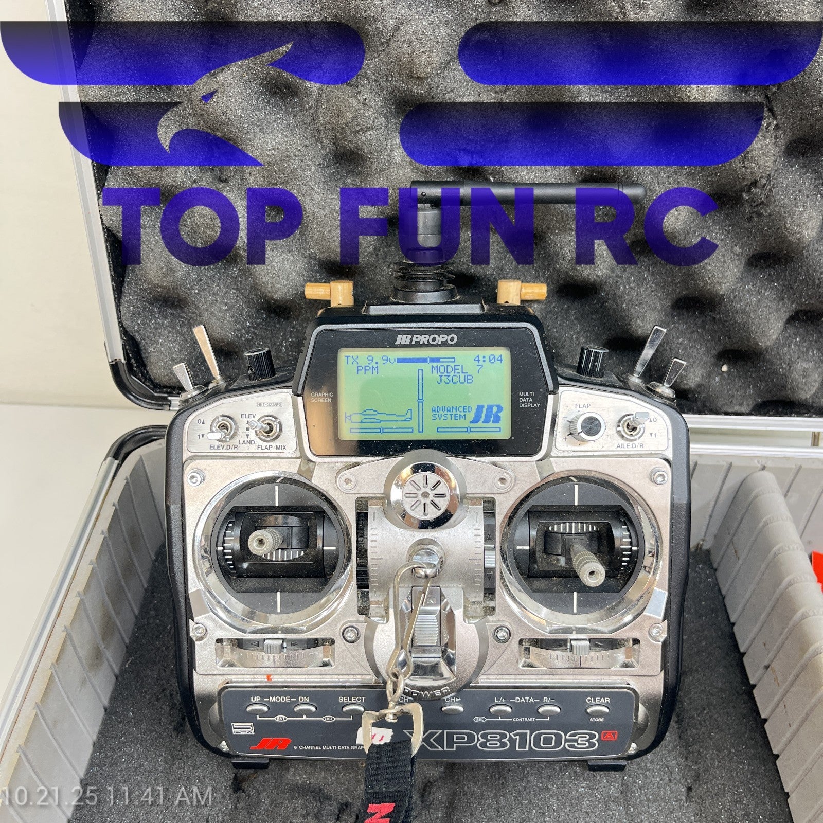 JR XP8103 Transmitter w/ Charging Cable & Metal Carrying Case