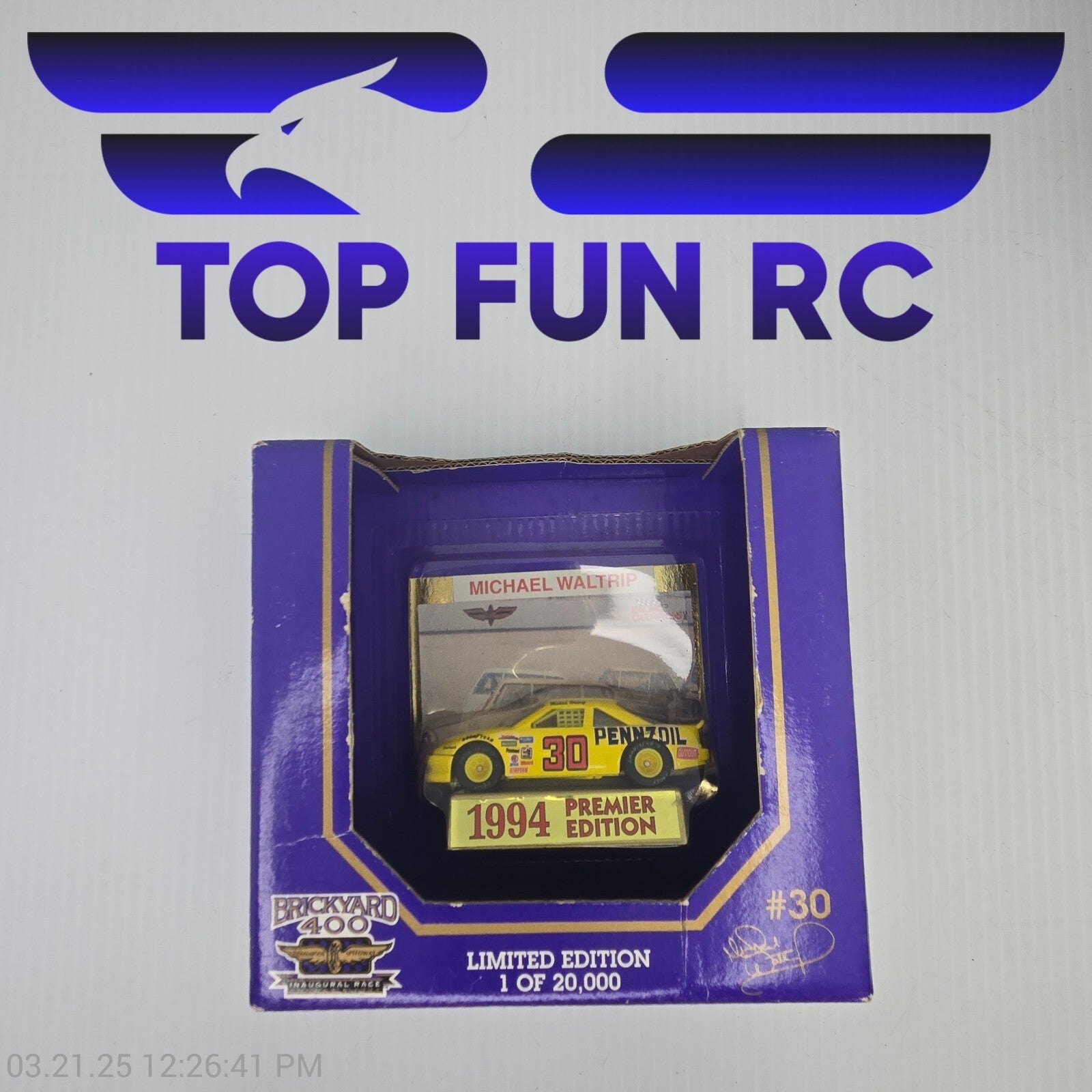 Michael Waltrip #30 1994 Brickyard 400 Limited Edition 1 of 20,000 Collectors