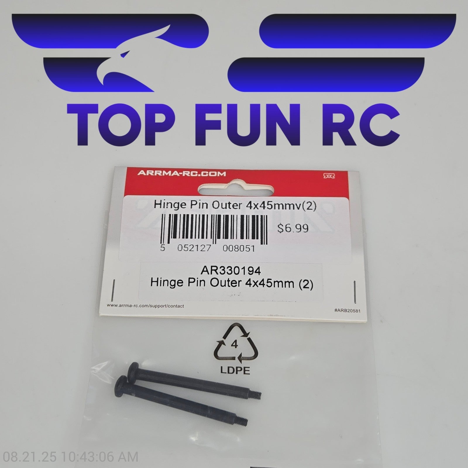 Arrma AR330194 Hinge Pin Outer 4x45mm (2)