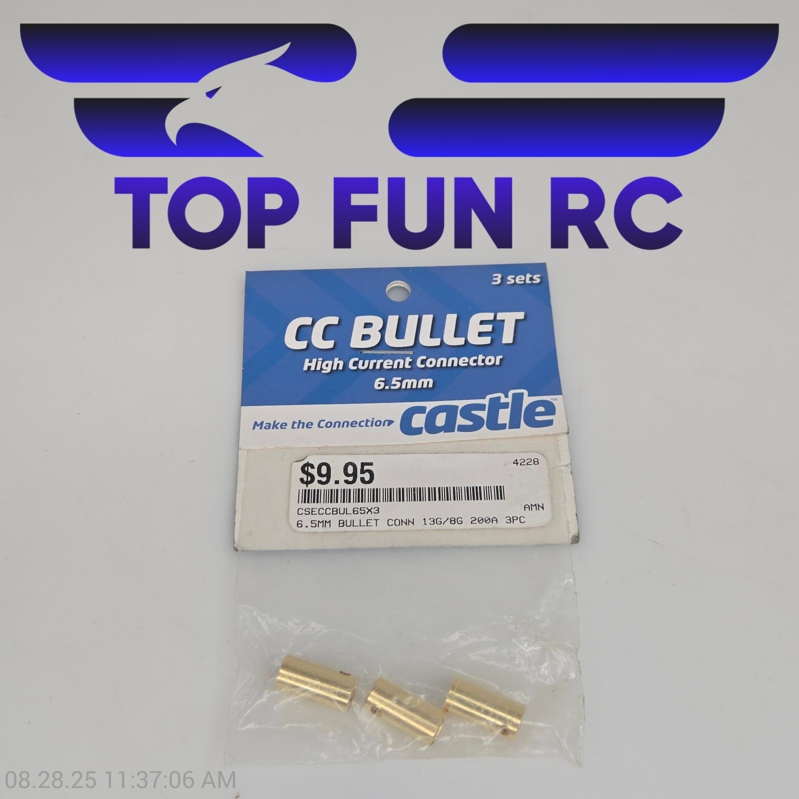 Castle CSECCBUL65X3 6.5mm Bullet Connector 13G/8G 200A 3pc