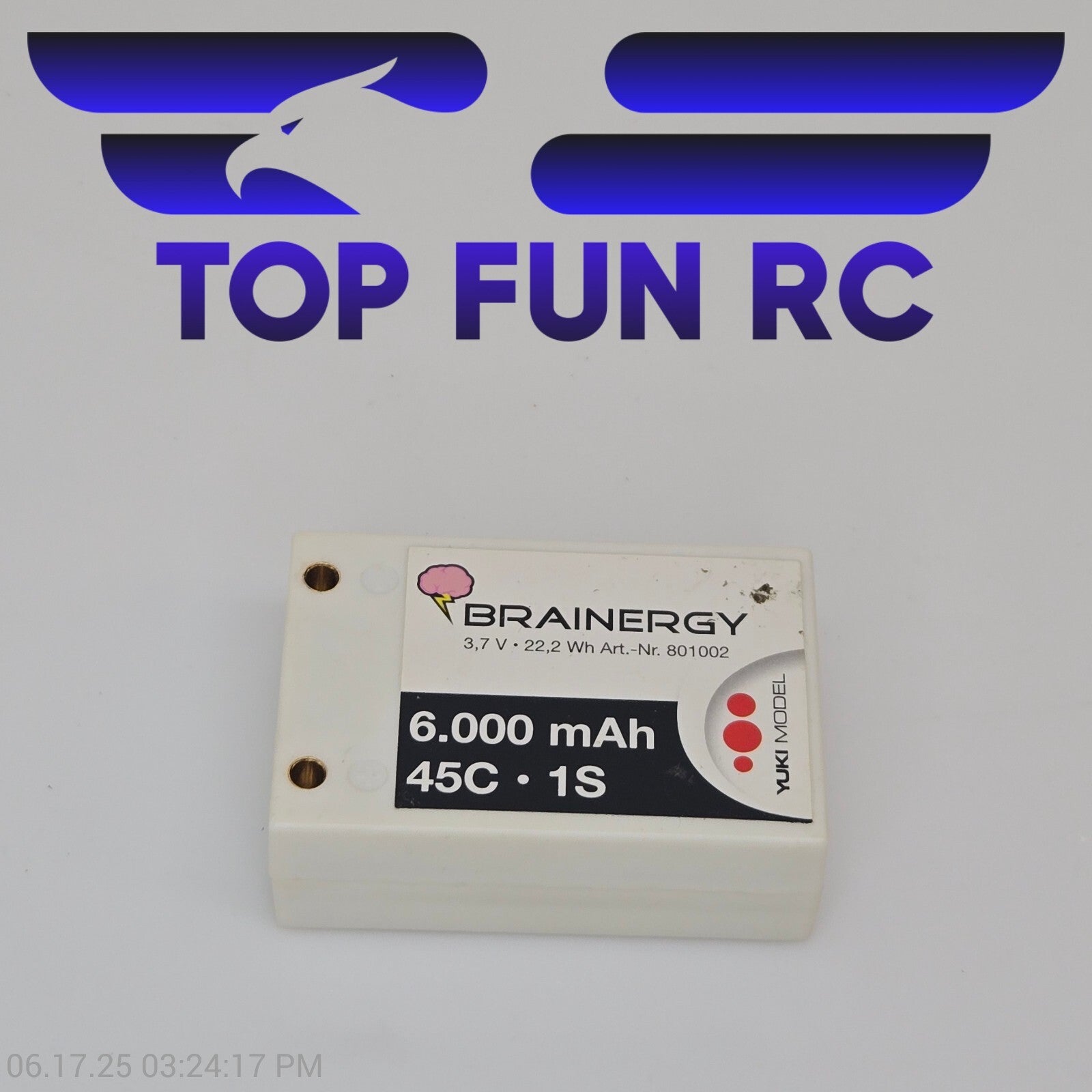 Yuki Model Brainergy 6000MAH 3.7V 1S 45C Lipo Battery