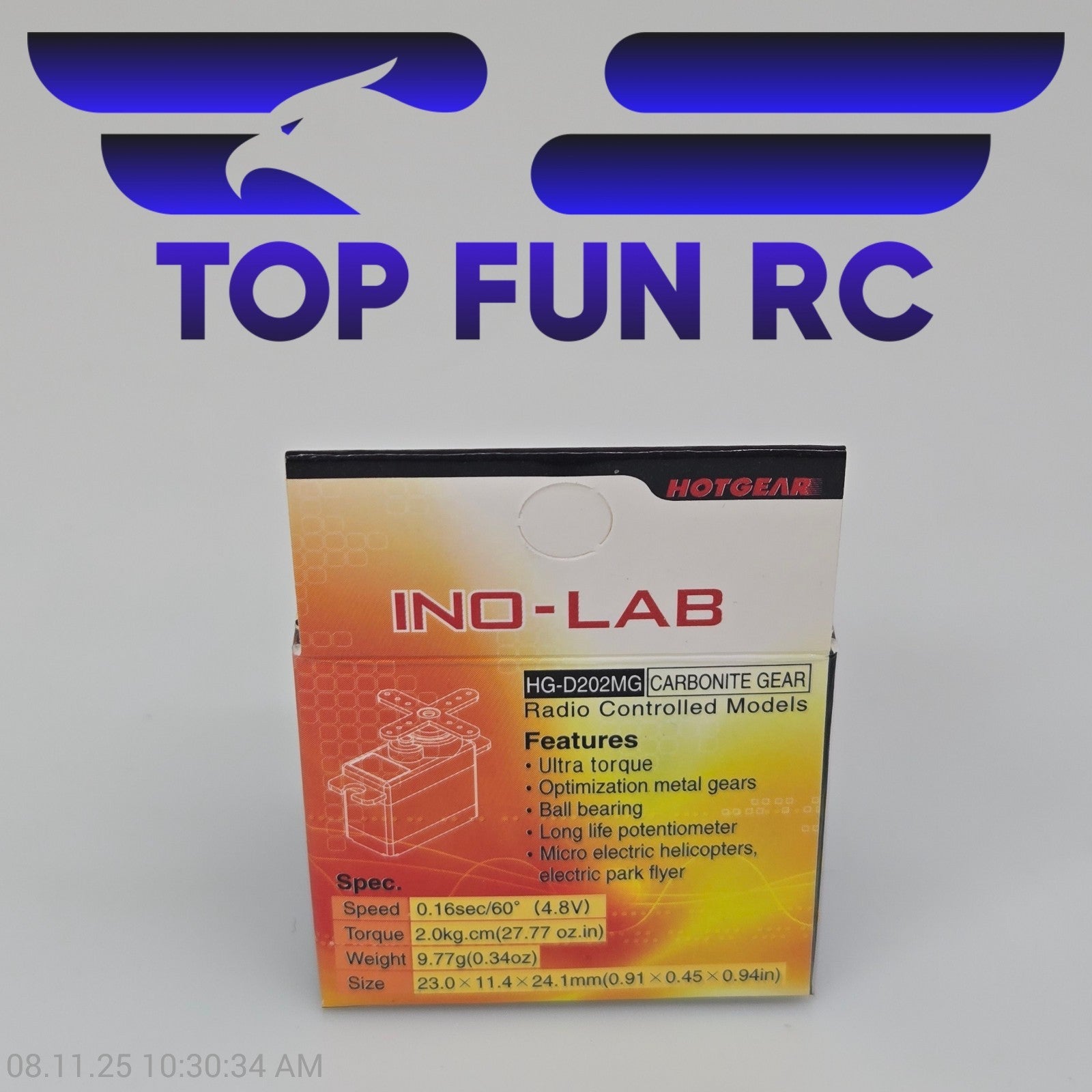 INO-Lab HG-D202MG Carbonite Gear RC Servo