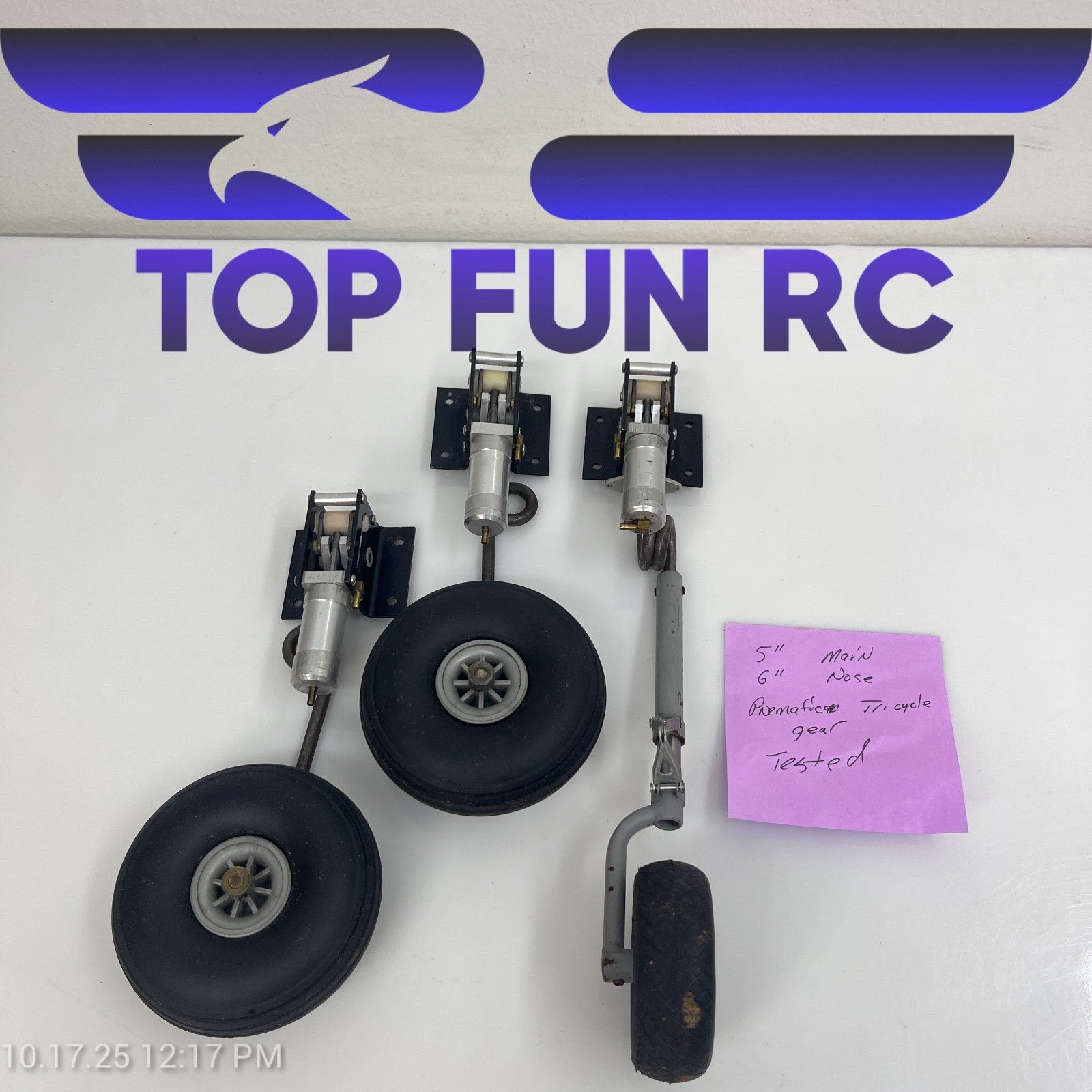 RC Pneumatic Tricycle Gear 5" Main, 6" Nose
