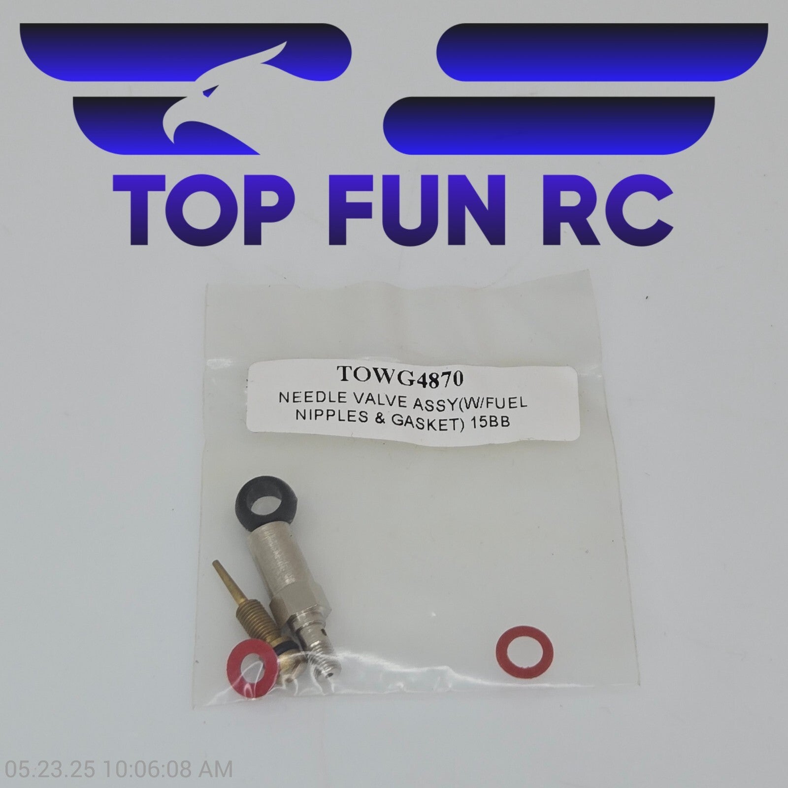 Tower Hobbies TOWG4870 Needle Valve Assembly w/ Fuel Nipples & Gasket 15BB