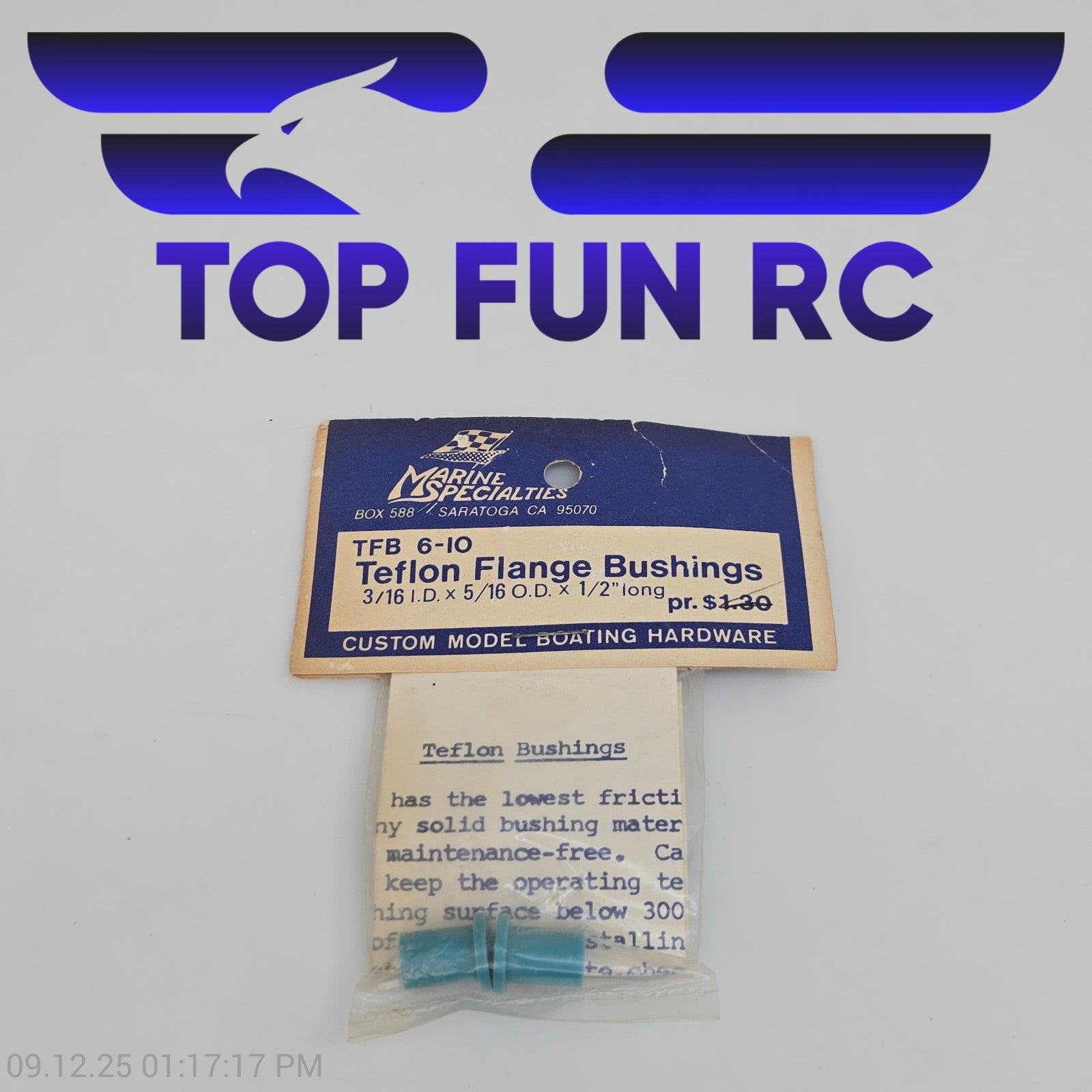 Marine Specialties TFB 6-10 Teflon Flange Bushings 3/16 I.D.x5/16 O.D. x 1/2"