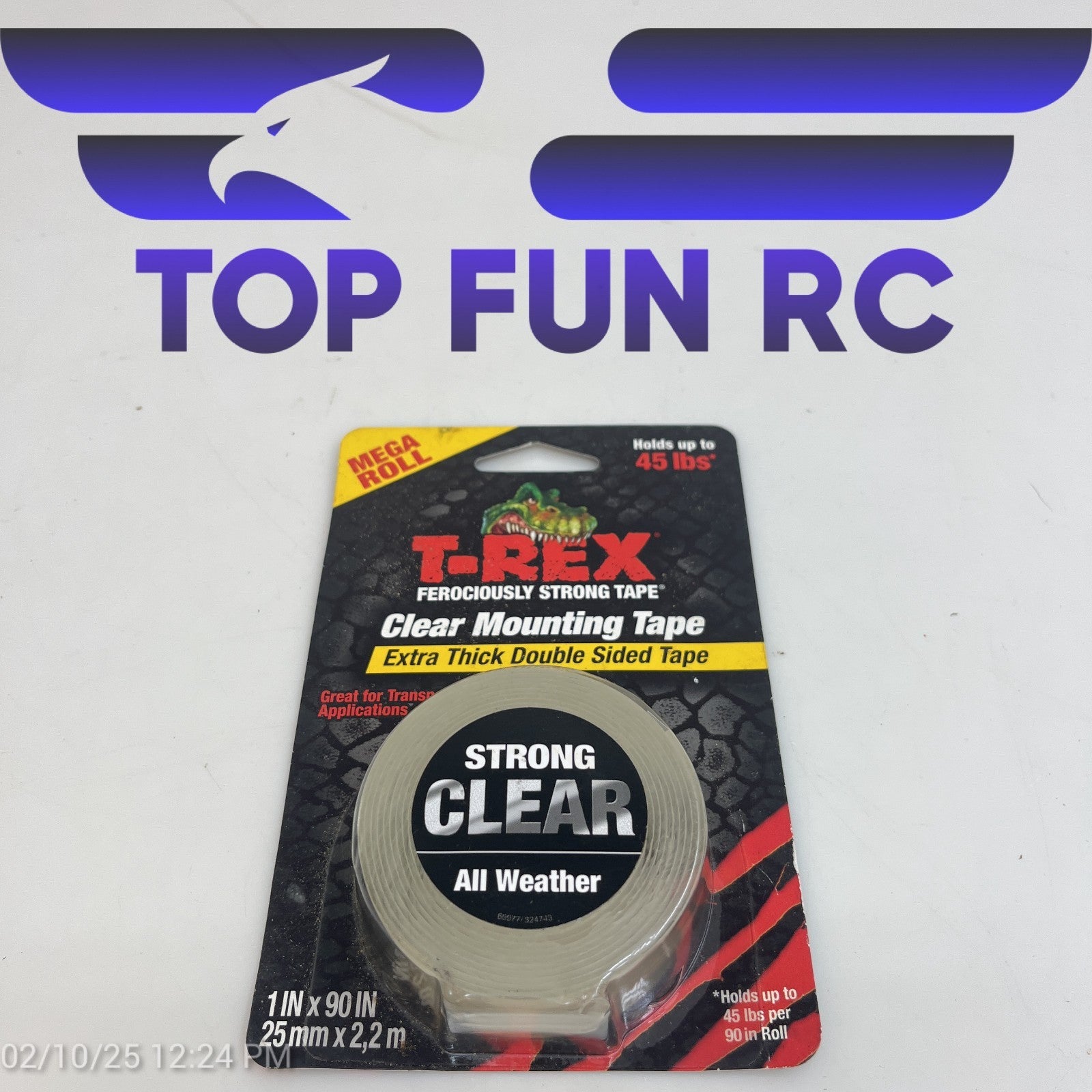 T-Rex Clear Mounting Tape Extra Thick Double Sided Tape All Weather up to 45 lb