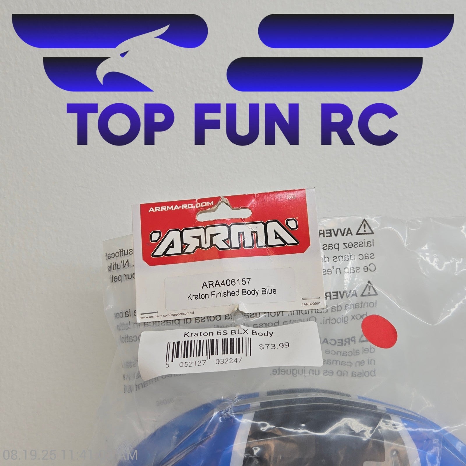 Arrma ARA406157 Kraton Finished Body Blue