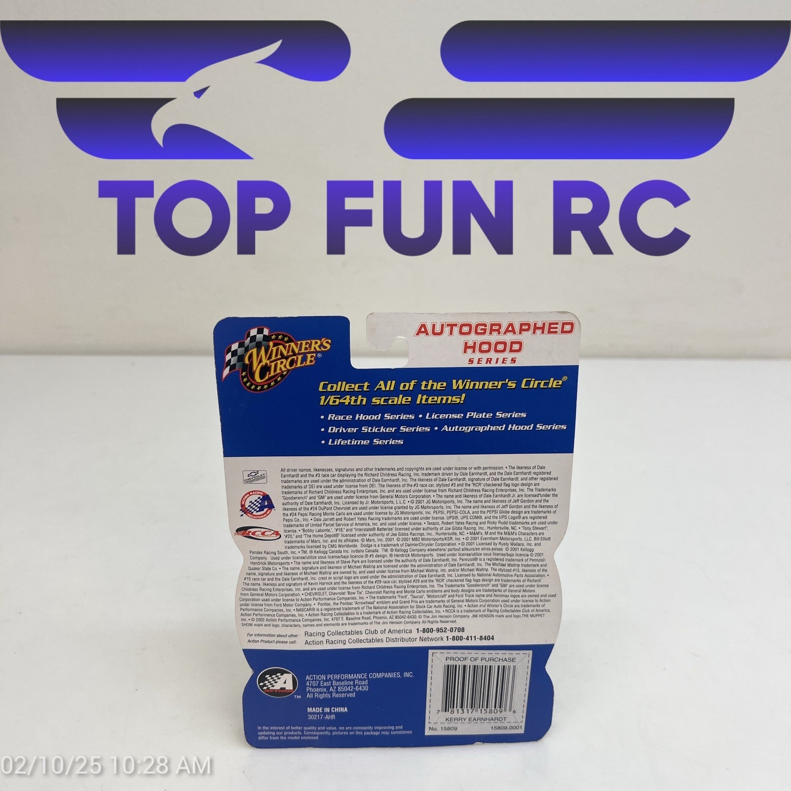 Winners Circle Kerry Earnhardt Super Cuts Autograph Hood Series #12 Diecast