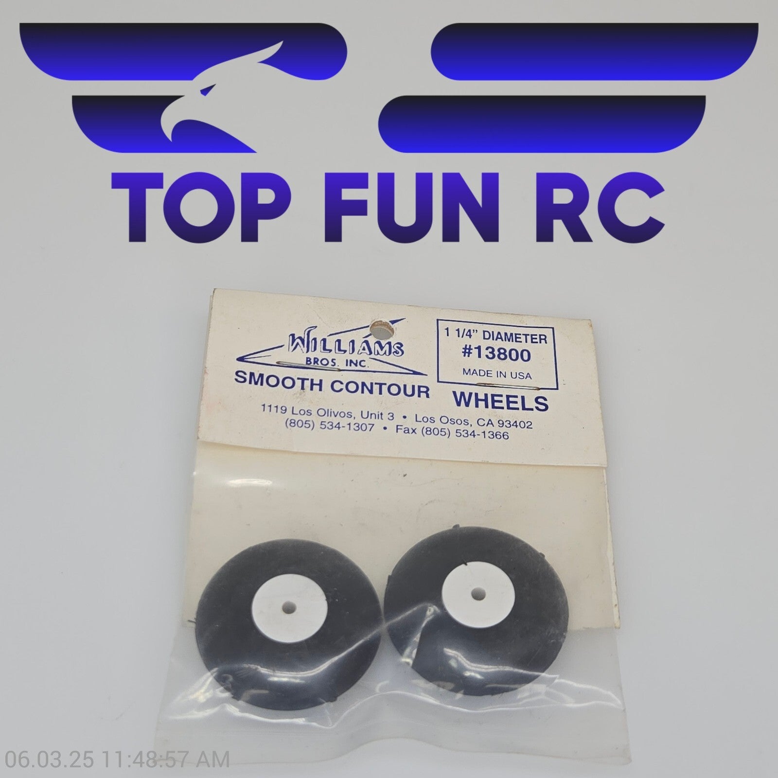 Williams Bros RC #13800 Smooth Contour Wheels 1 1/4" Diameter For June CL Racer