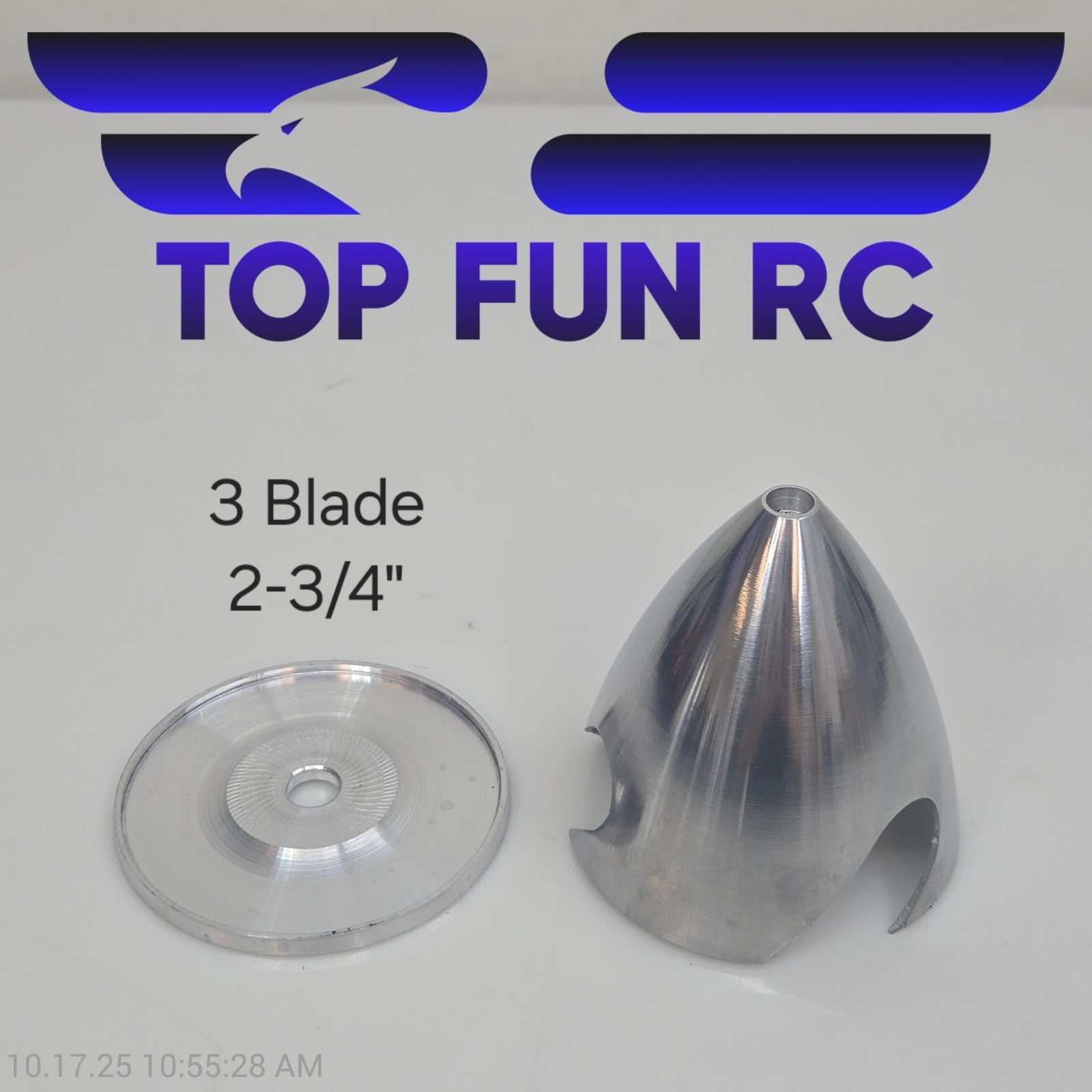 RC Aluminum Spinner 3-Blade 2 3/4" For Model Airplanes