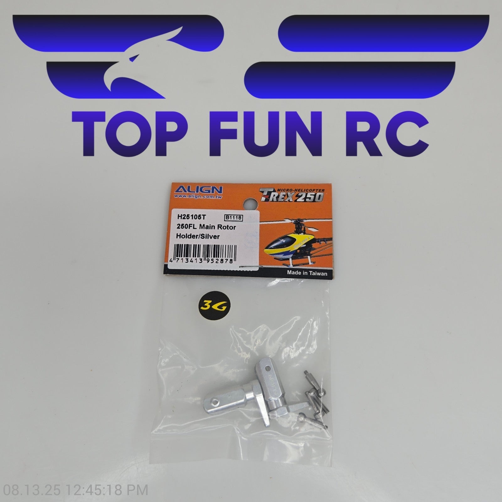 Align H25105T 250FL Main Rotor Holder Silver For TREX 250 Micro-Heli