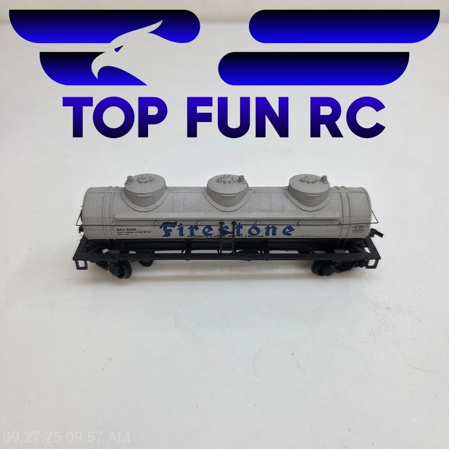 Bachmann HO Scale Firestone Rubber Latex Triple-Domed Tanker Car