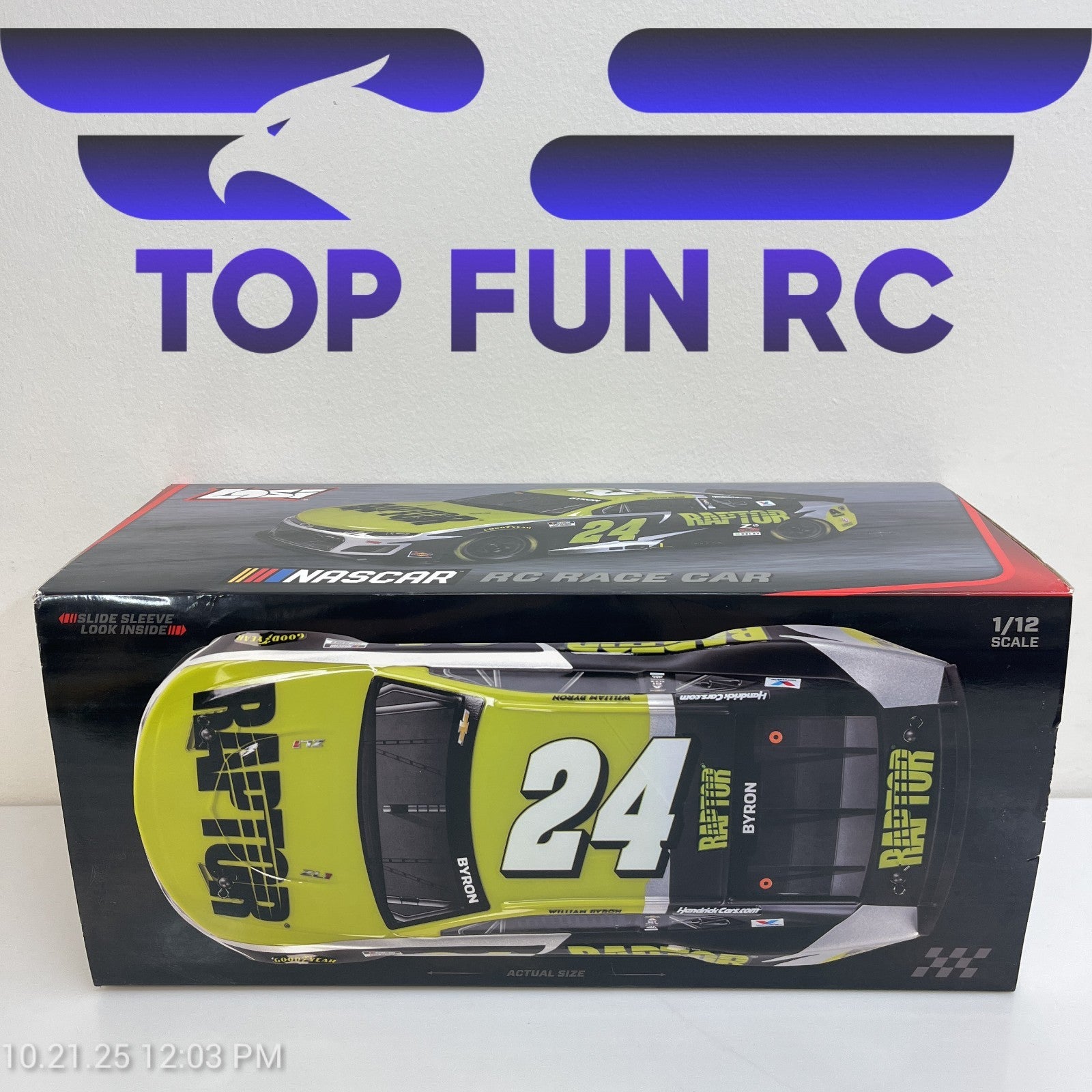 Losi RC Nascar 1/12 Scale #24 William Byron Raptor 2025 Chevrolet ZL1 RTR