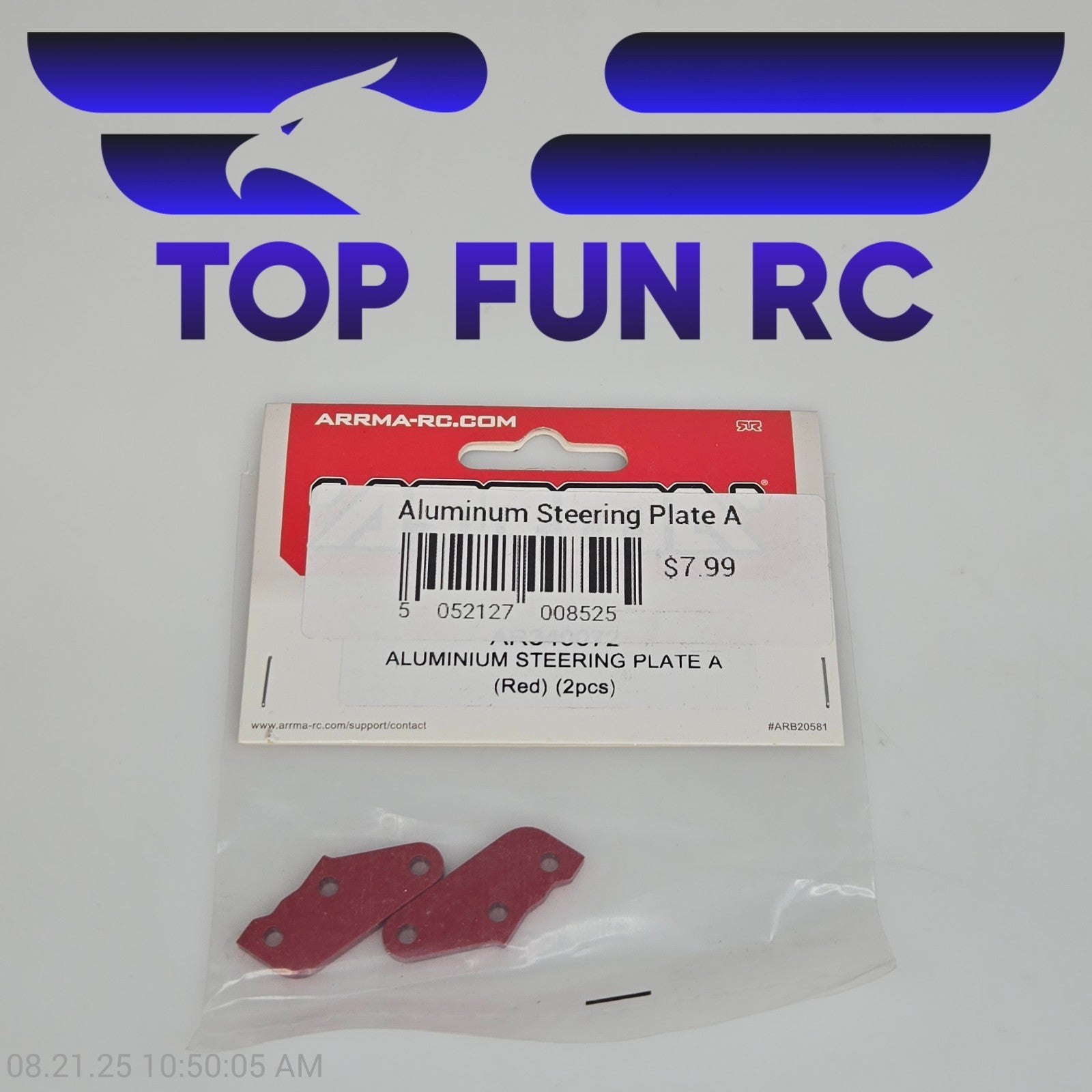 Arrma Aluminum Steering Plate A (Red) (2pcs)