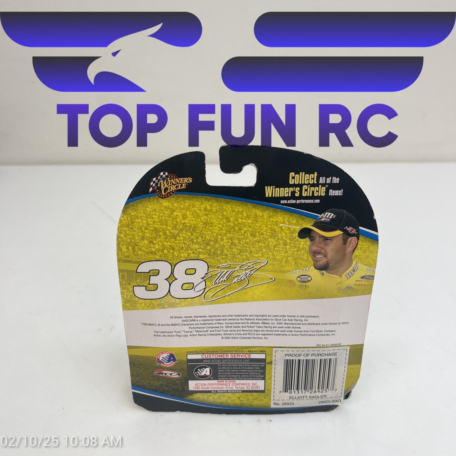 Winners Circle Elliott Sadler #38 M&M's Car Diecast