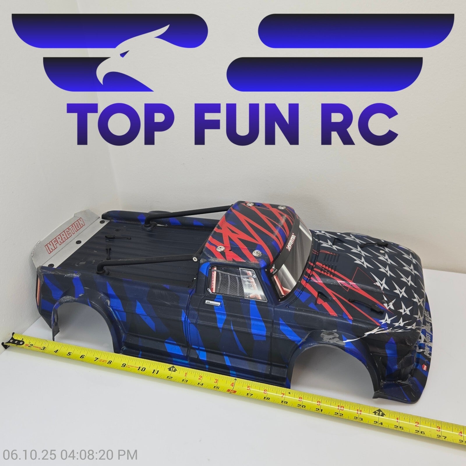 Arrma Infraction Body Painted 1/7 Scale, Blue/Red 6s BLX
