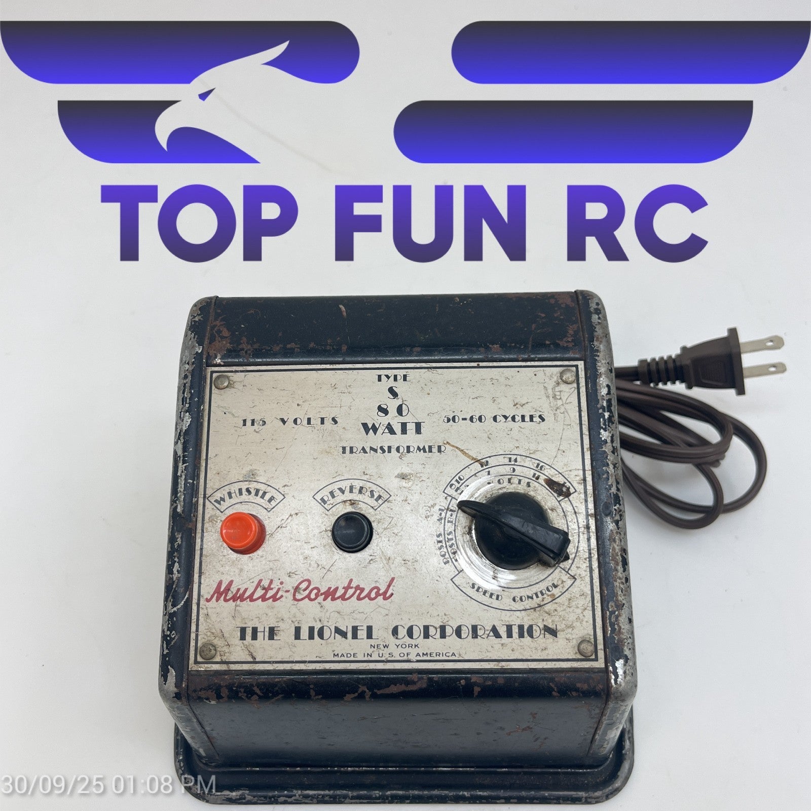Lionel Type S 80 Watt Transformer 115V