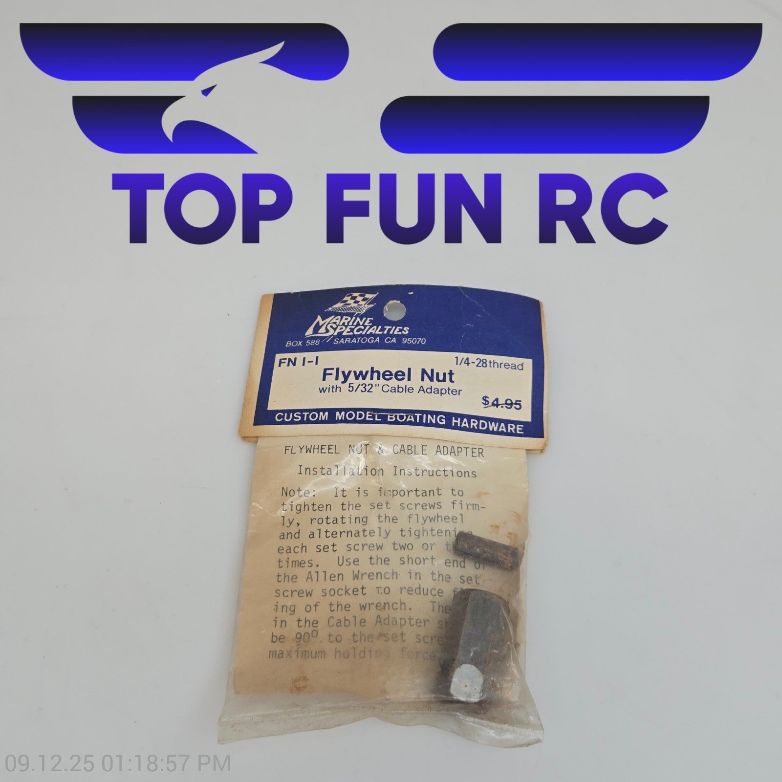 Marine Specialties FN 1-1 Flywheel Nut w/ 5/32" Cable Adapter