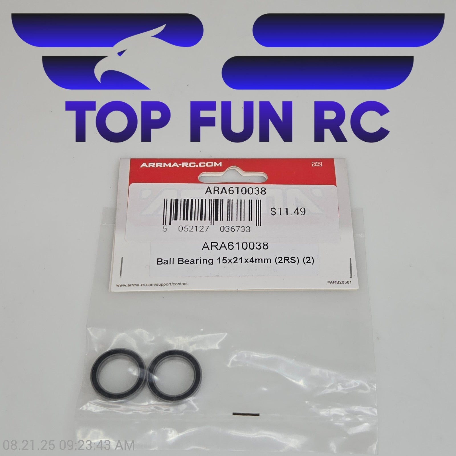 Arrma ARA610038 Ball Bearing 15x21x4mm (2RS) (2)
