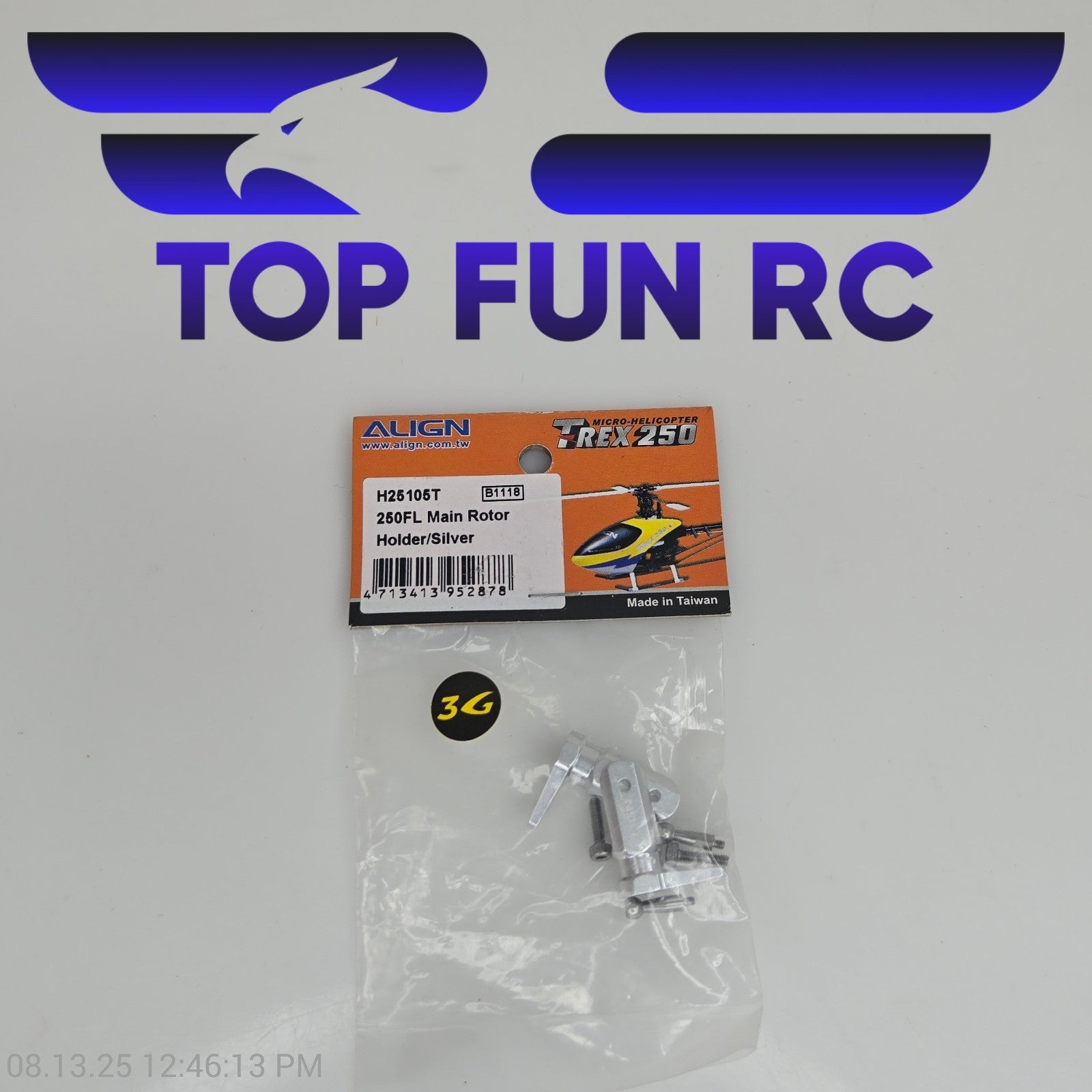Align H25105T 250FL Main Rotor Holder Silver For TREX 250 Micro-Heli