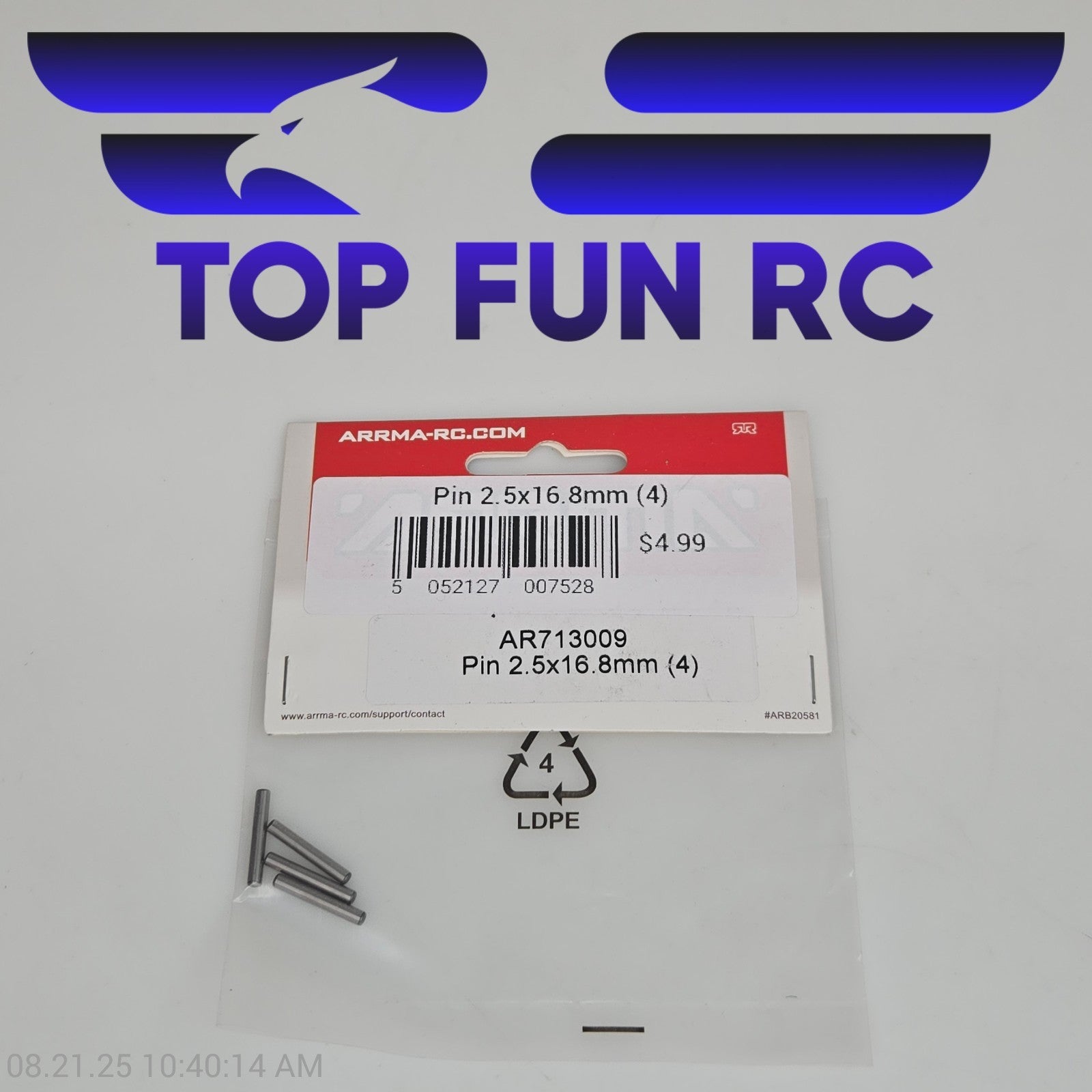 Arrma AR713009 Pin 2.5x16.8mm (4)