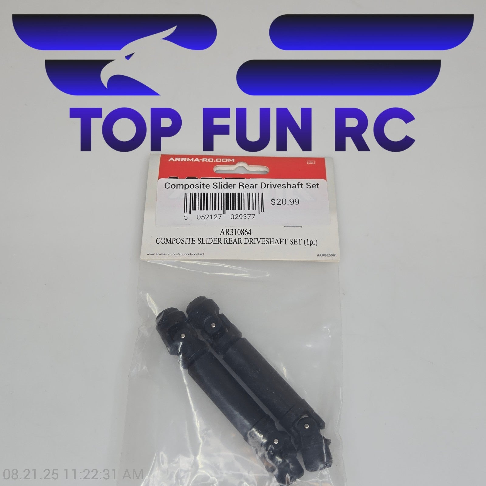 Arrma AR310864 Composite Slider Rear Driveshaft Set (1pr)