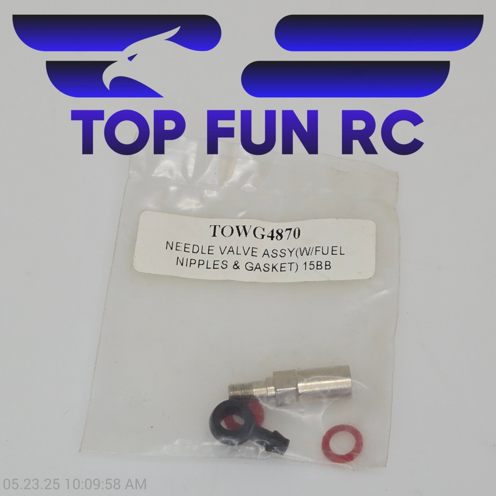 Tower Hobbies TOWG4870 Needle Valve Assembly w/ Fuel Nipples & Gasket 15BB