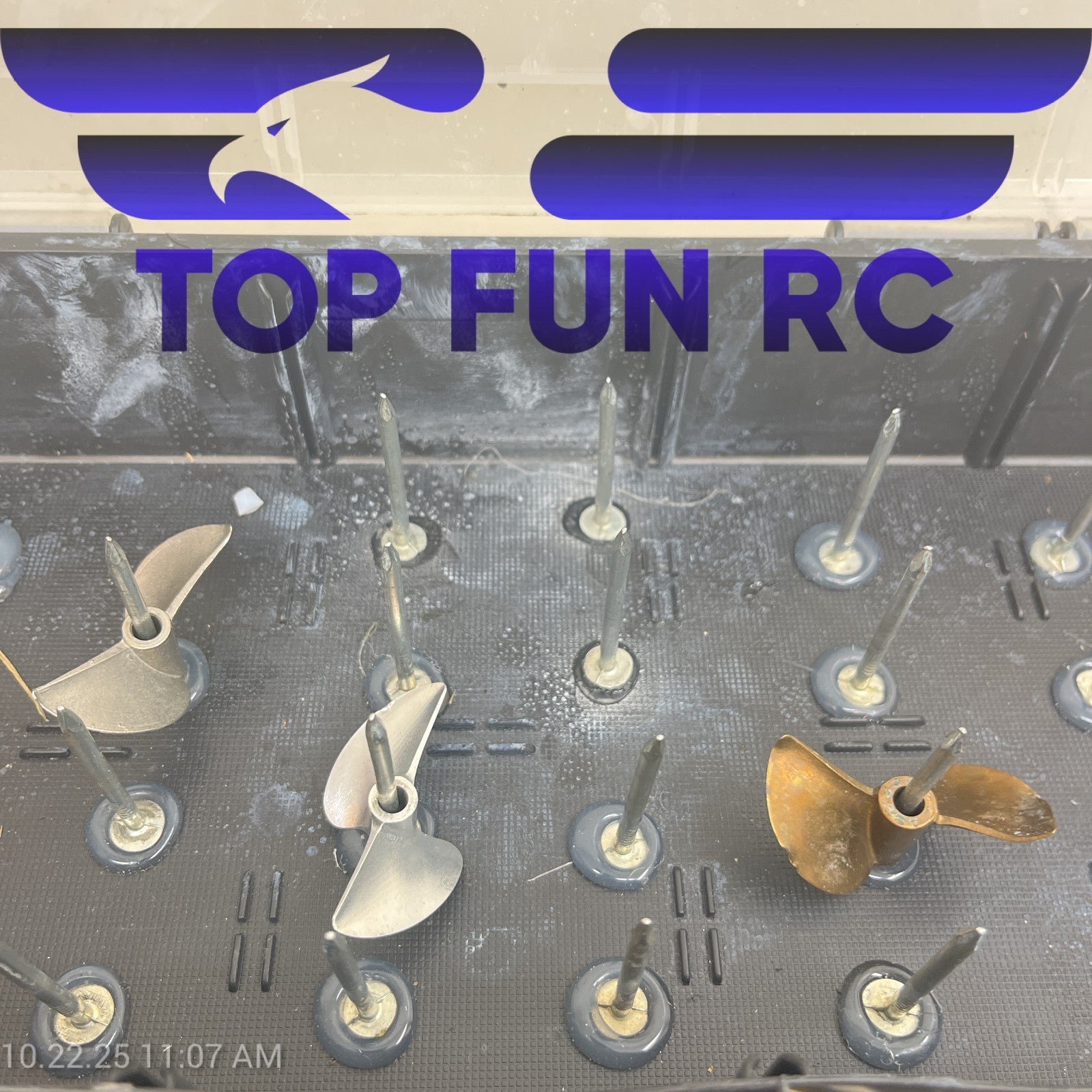 RC Assorted Propellers & Boat Parts Couplers/Props/Tools Comes w/ Plastic Case