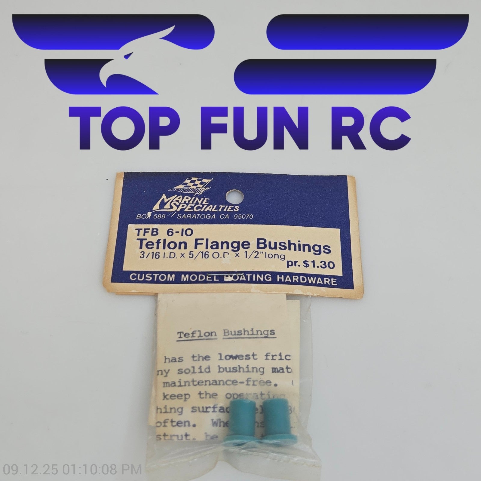 Marine Specialties TFB 6-10 Teflon Flange Bushings 3/16 I.D.x5/16 O.D. x 1/2"