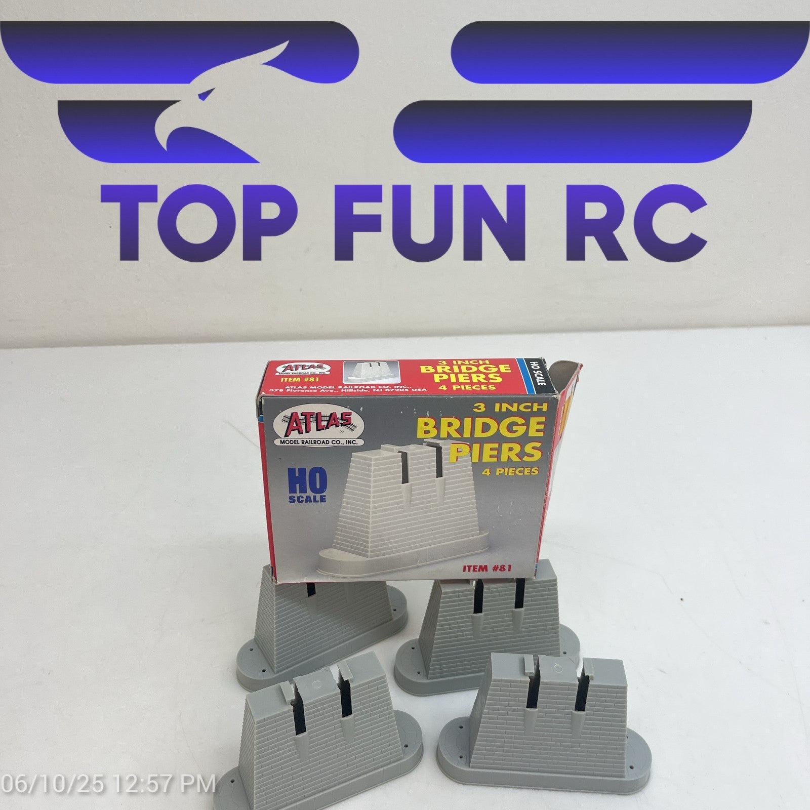 Atlas HO-Gauge 3" Bridge Piers x4 Pieces