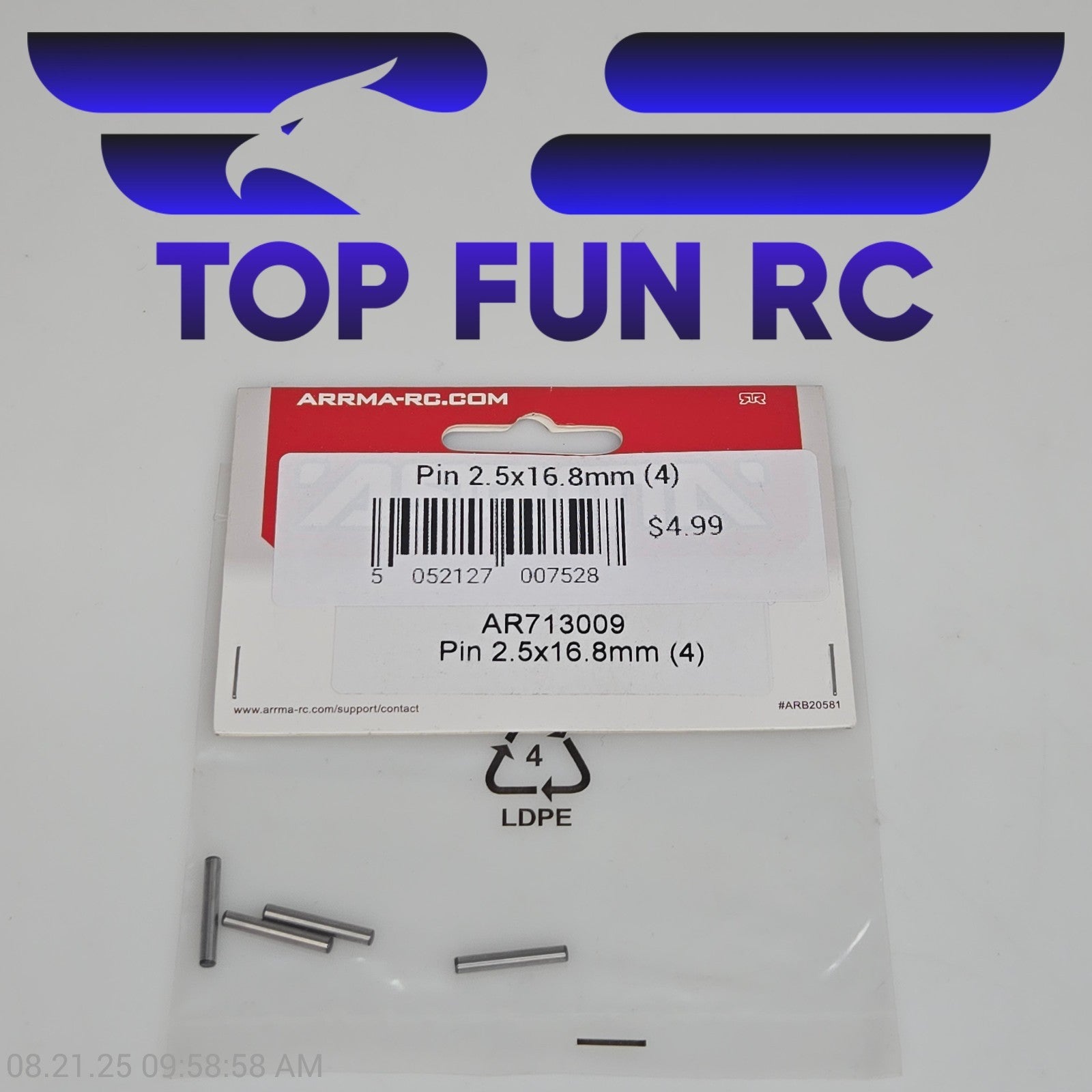 Arrma AR713009 Pin 2.5x16.8mm (4)