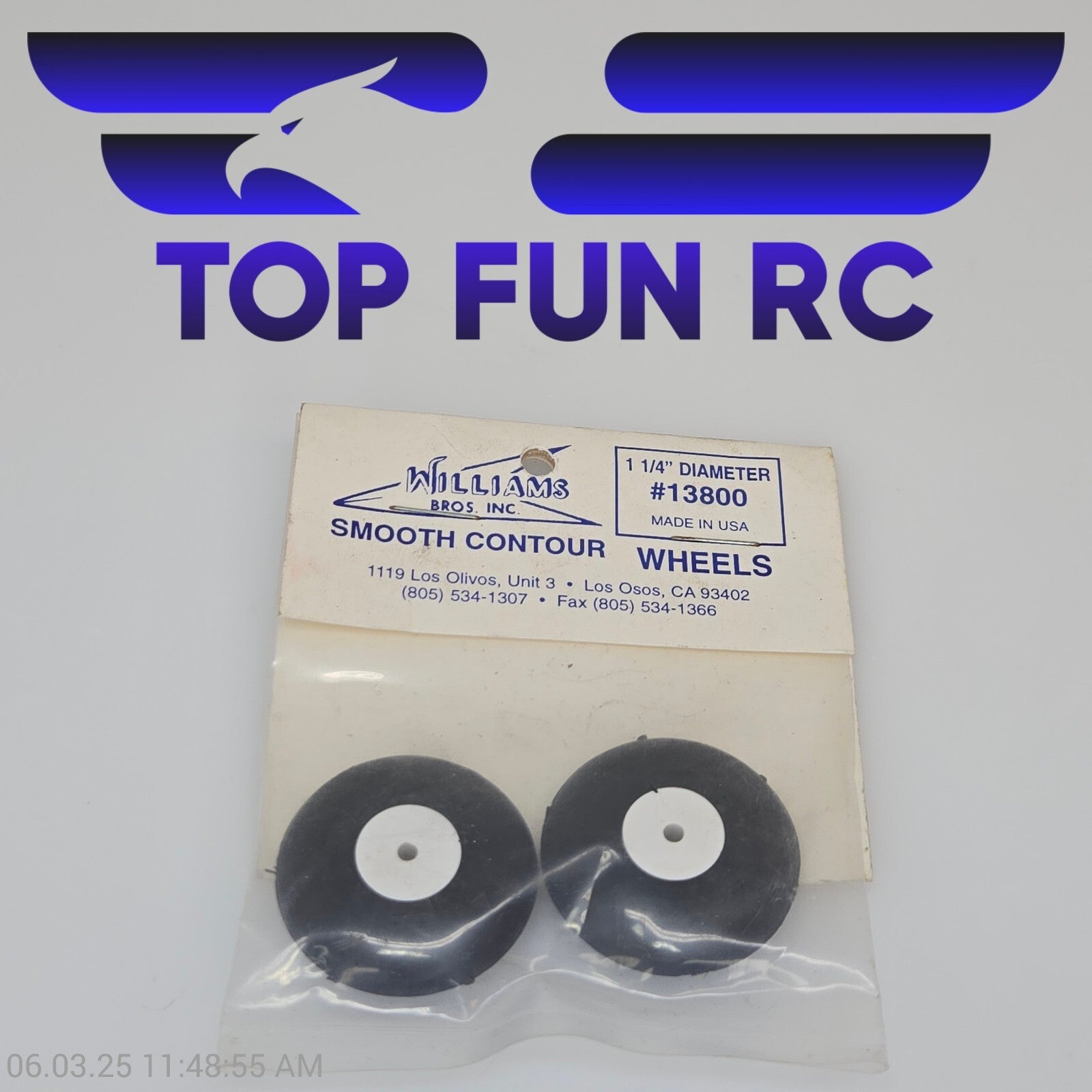 Williams Bros RC #13800 Smooth Contour Wheels 1 1/4" Diameter For June CL Racer