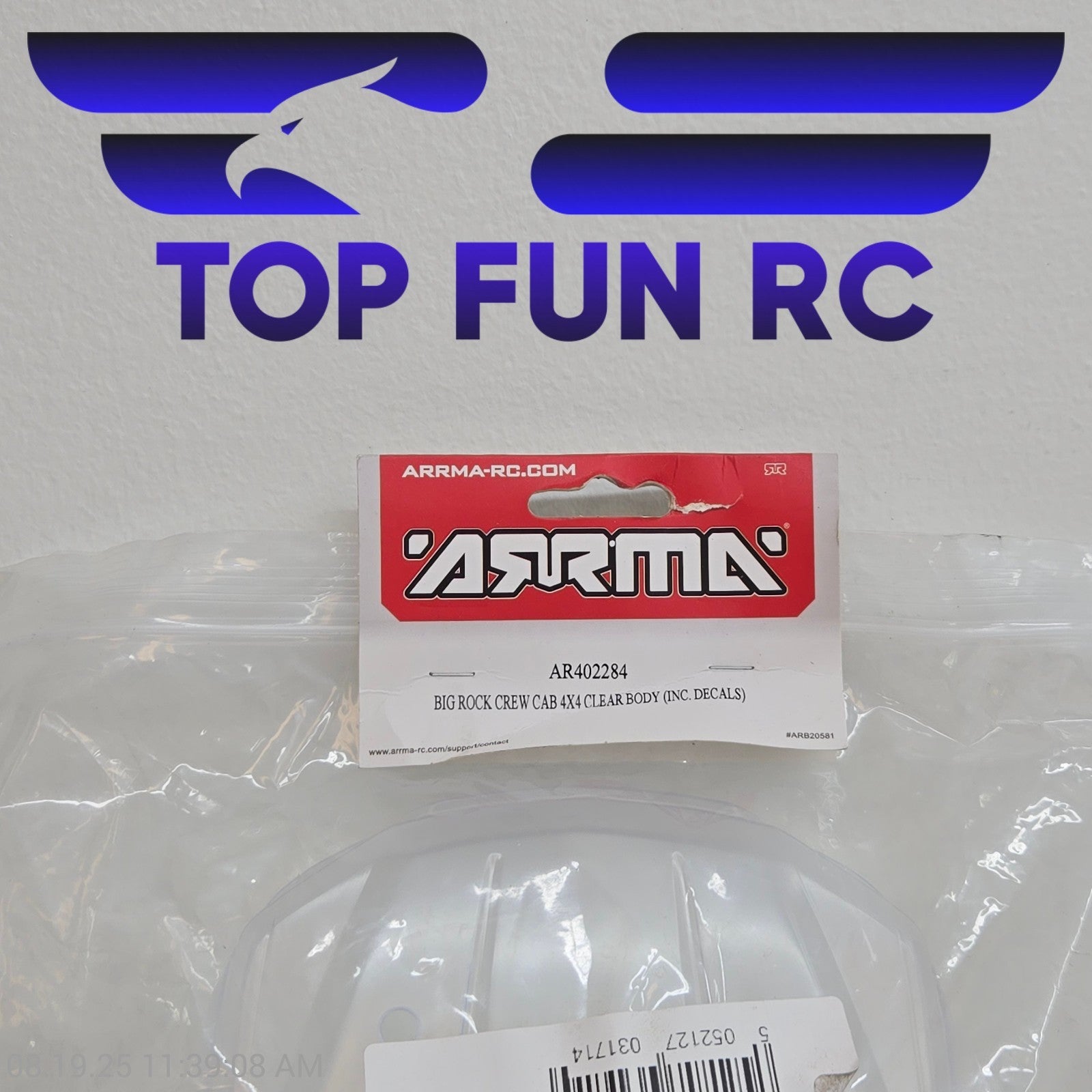 Arrma AR402284 Big Rock Crew Cab 4x4 Clear Body 3s