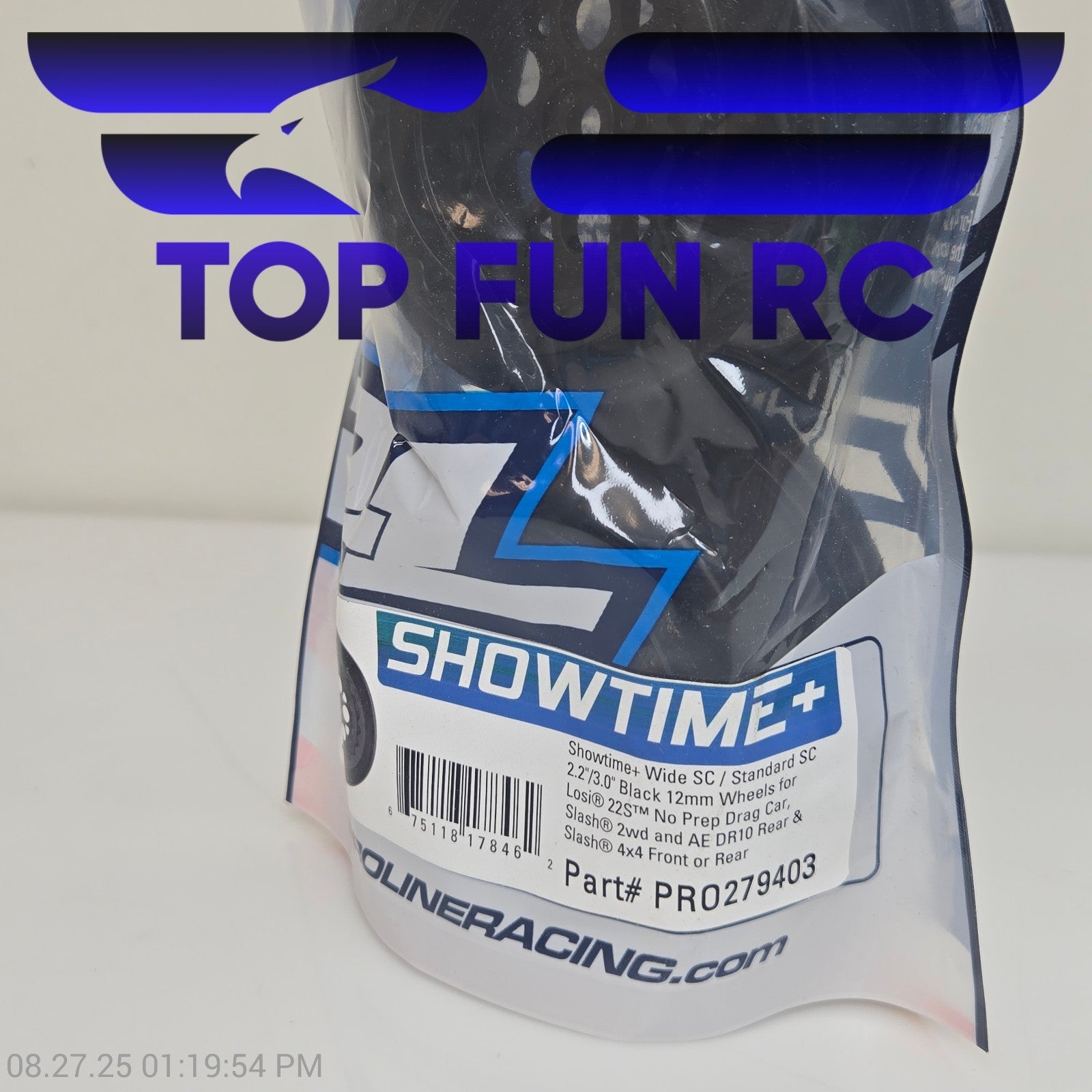 Proline PRO279403 Showtime+ Wide SC 2.2"/3.0" Black 12mm For 22S Drag