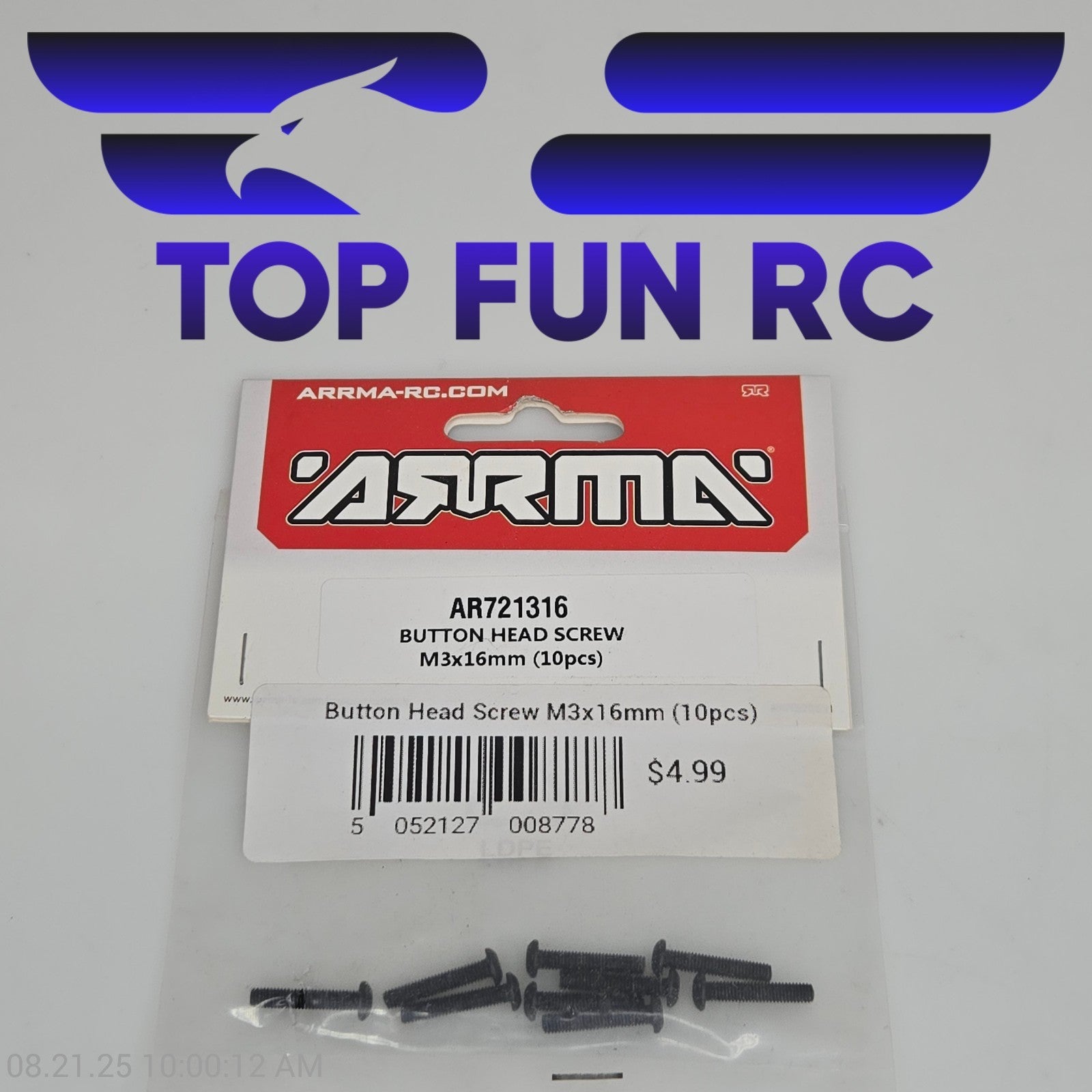 Arrma AR721316 Button Head Screw M3x16mm (10pcs)