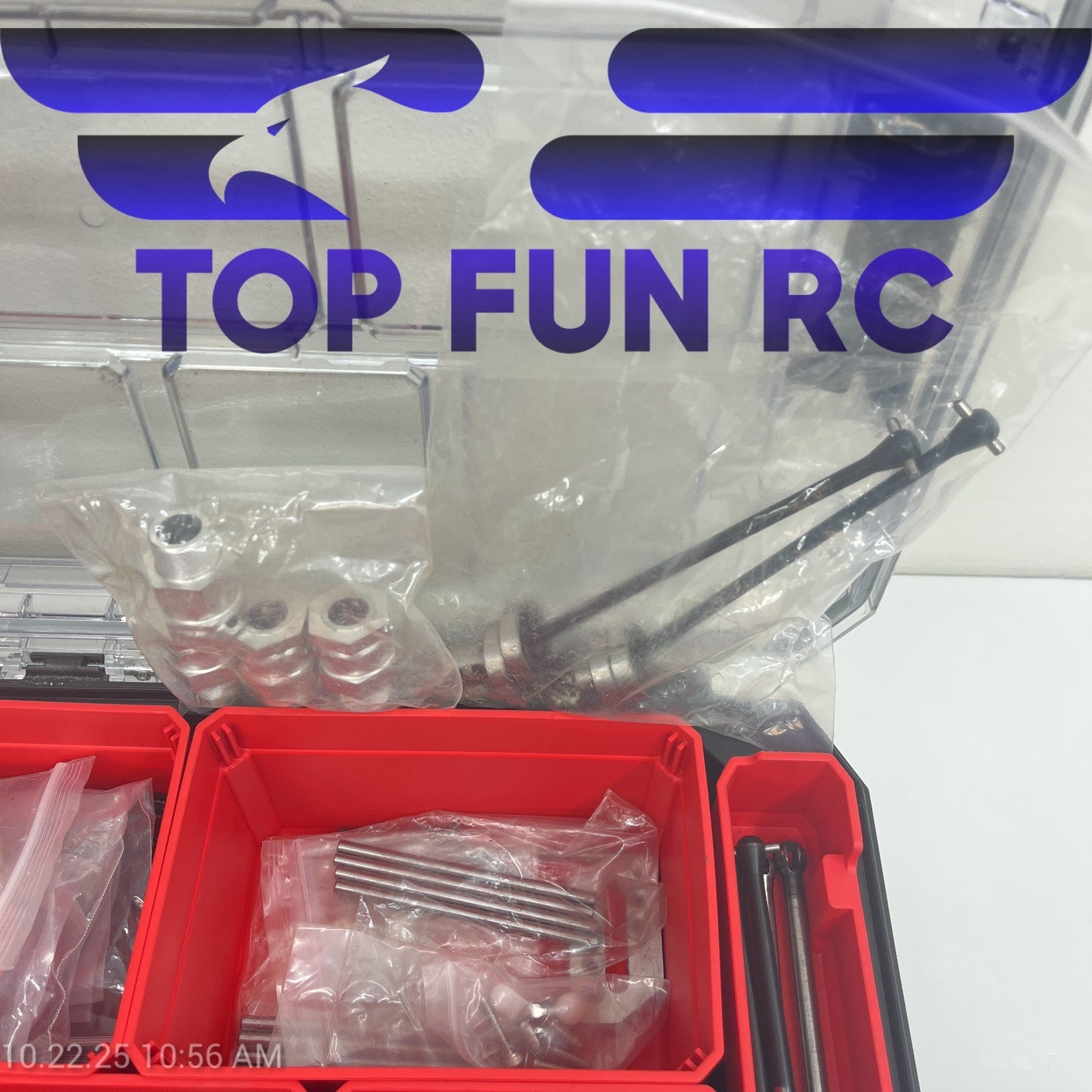 RC Assorted Parts Driveshaft, A-Arm Mounts, Axle Hub Nuts, Various Hardware