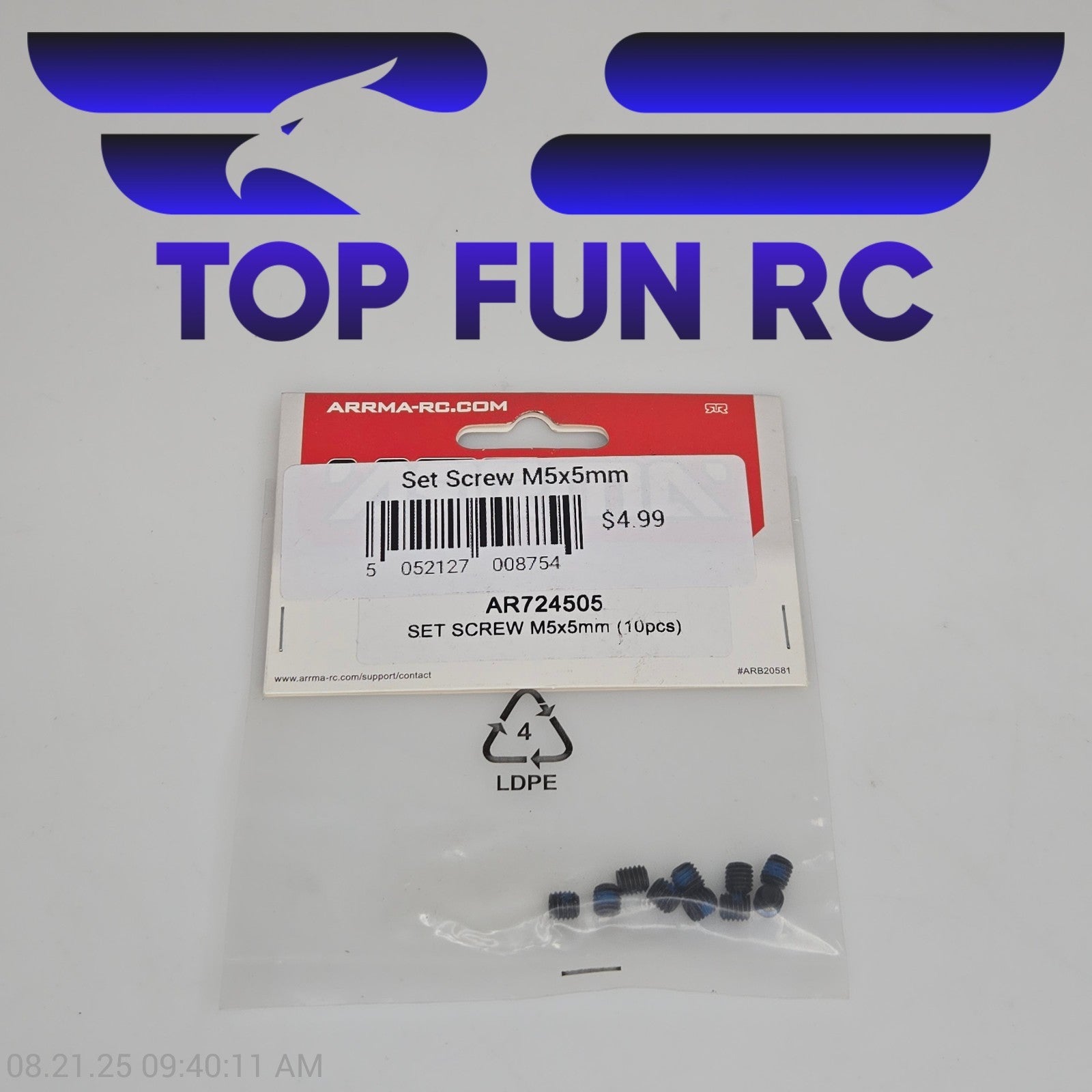 Arrma AR724505 Set Screw M5x5mm (10pcs)