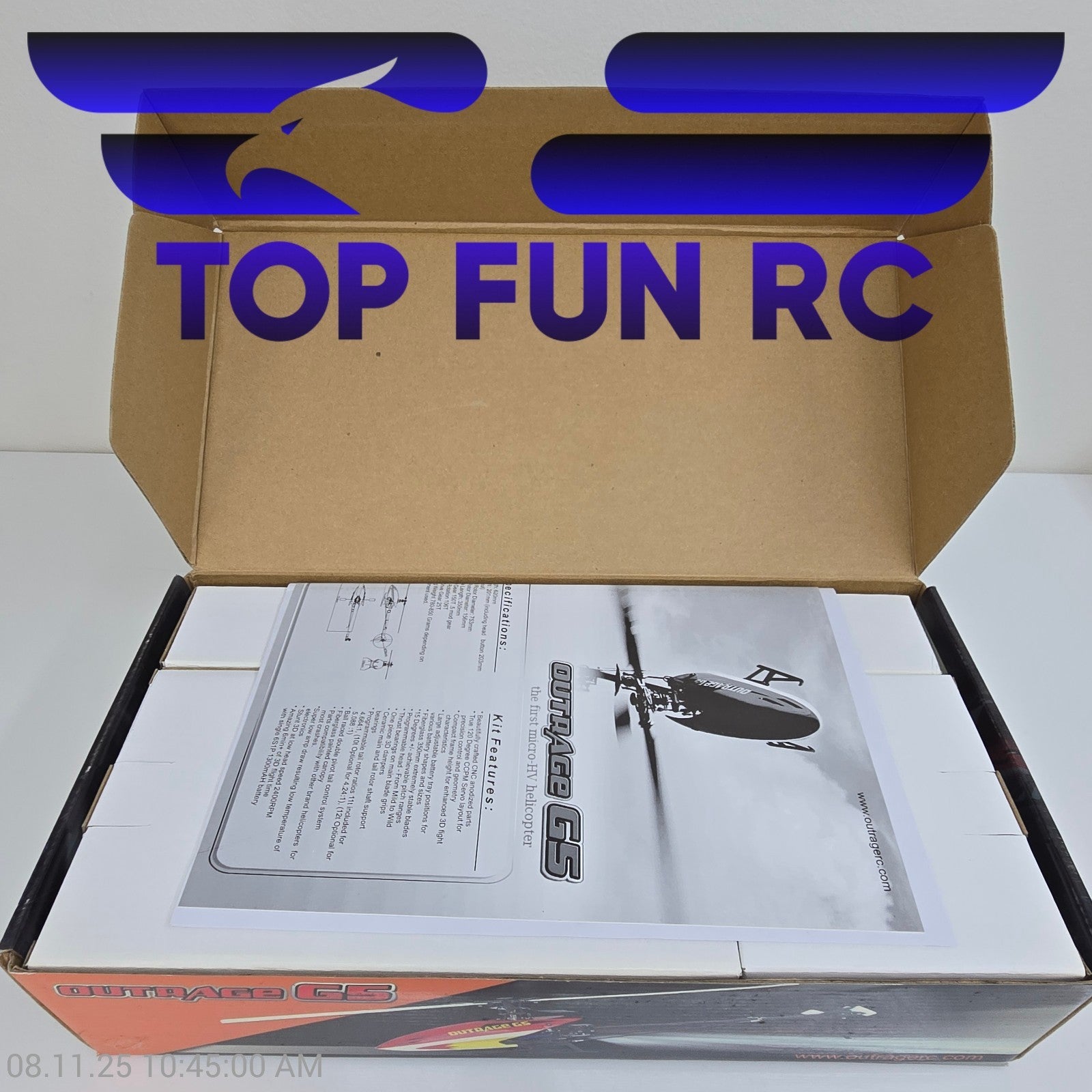 Outrage Helicopters KRGH 5001 FL CBA Flybarless Silver G10 1700Kv Motor