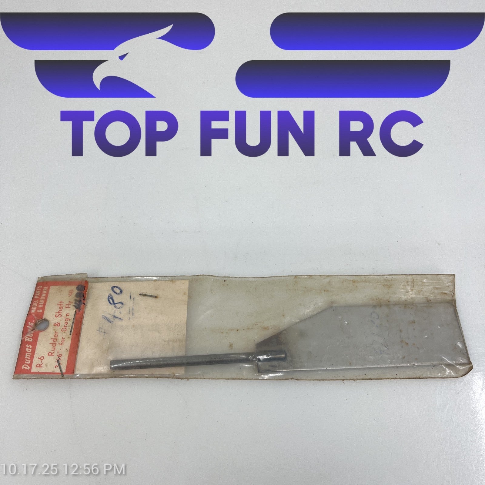 Dumas Boats R-6 Rudder & Shaft 3/16" For Drag'N Fly 40