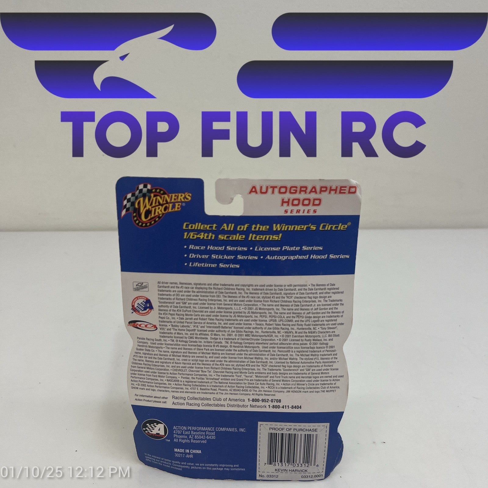Winners Circle Kevin Harvick #29 Reese's Fastbreak Autographed Hood Series